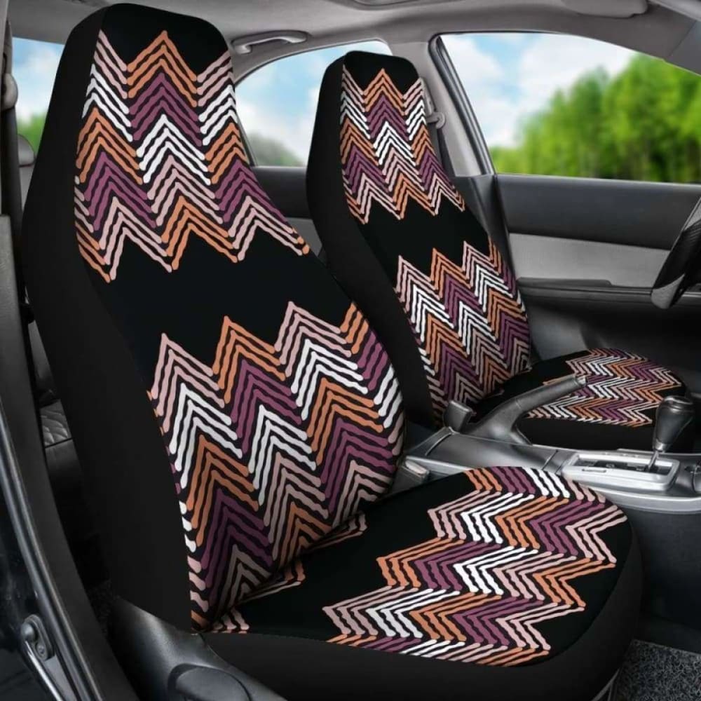 Stylish Ethnic Pattern Car Seat Covers - Black, Purple, Pink, Orange & White | Perfect for SUVs, Sedans & Trucks | Durable & Fashionable Interior Upgrade