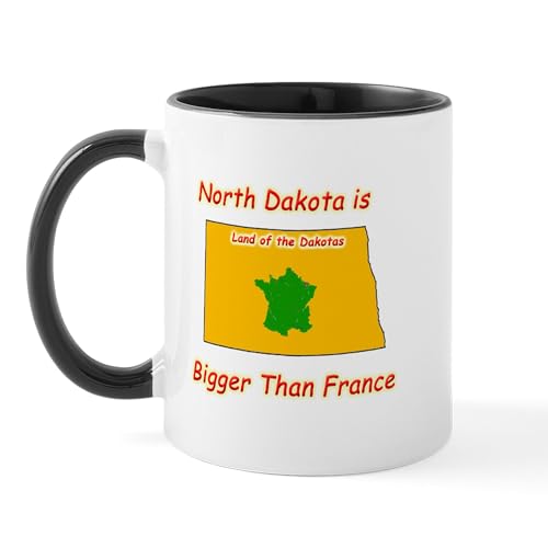 White/Black Inside - North Dakota Is Bigger Than France Mug