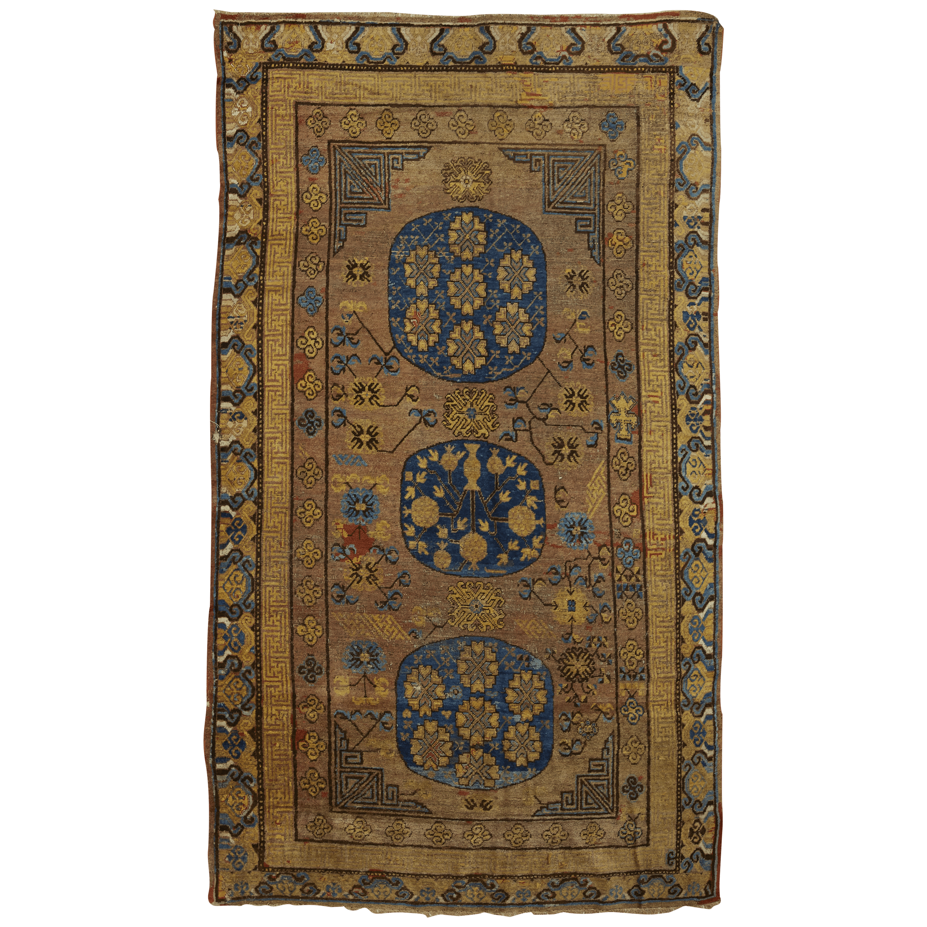 Authentic Khotan Rug Circa 1860 - Vintage Handmade Oriental Carpet for Home Decor, Living Room, Bedroom & Office