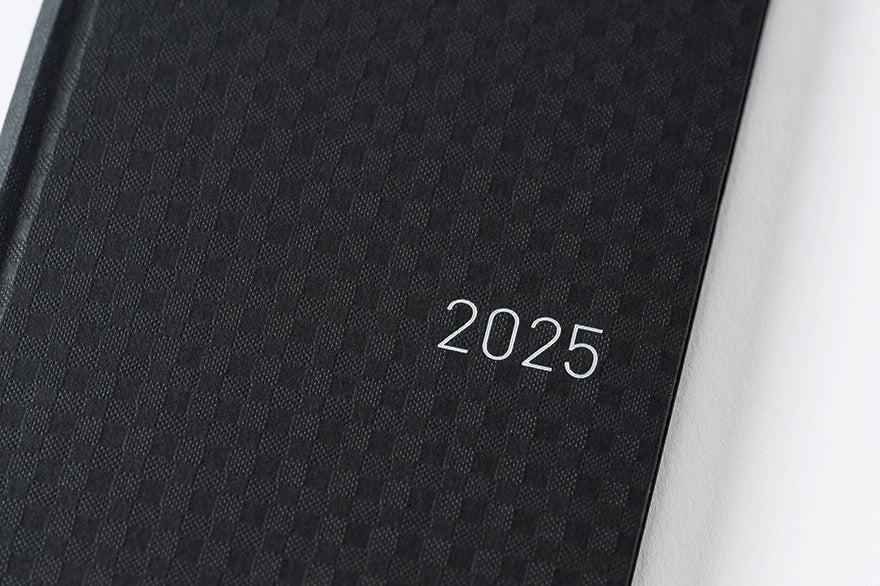 Hobonichi Techo 2025 Planner - Black Gingham Weeks Hardcover, Weekly Horizontal Layout, English Edition (January Start, Monday Start) | Perfect for Journaling, Productivity & Daily Planning