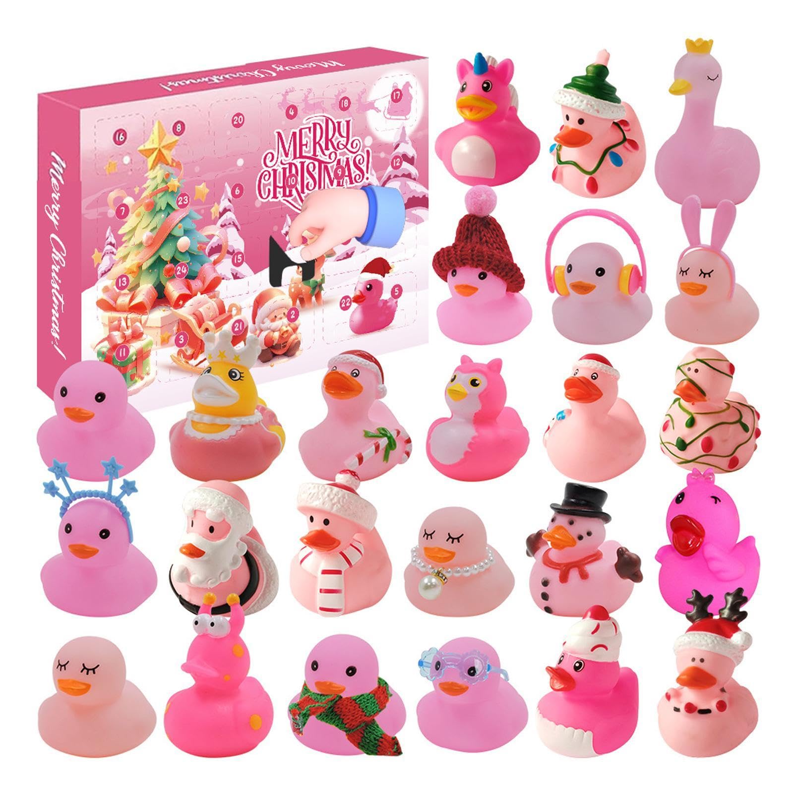 2 Sets Rubber Duck Shaped Advent Calendar 2024 - Fun Christmas Countdown Calendar with 24 Cute Cartoon Rubber Ducks | Holiday Home Decor, Kids Gift, Party Favor, Stocking Stuffer for Xmas Celebrations