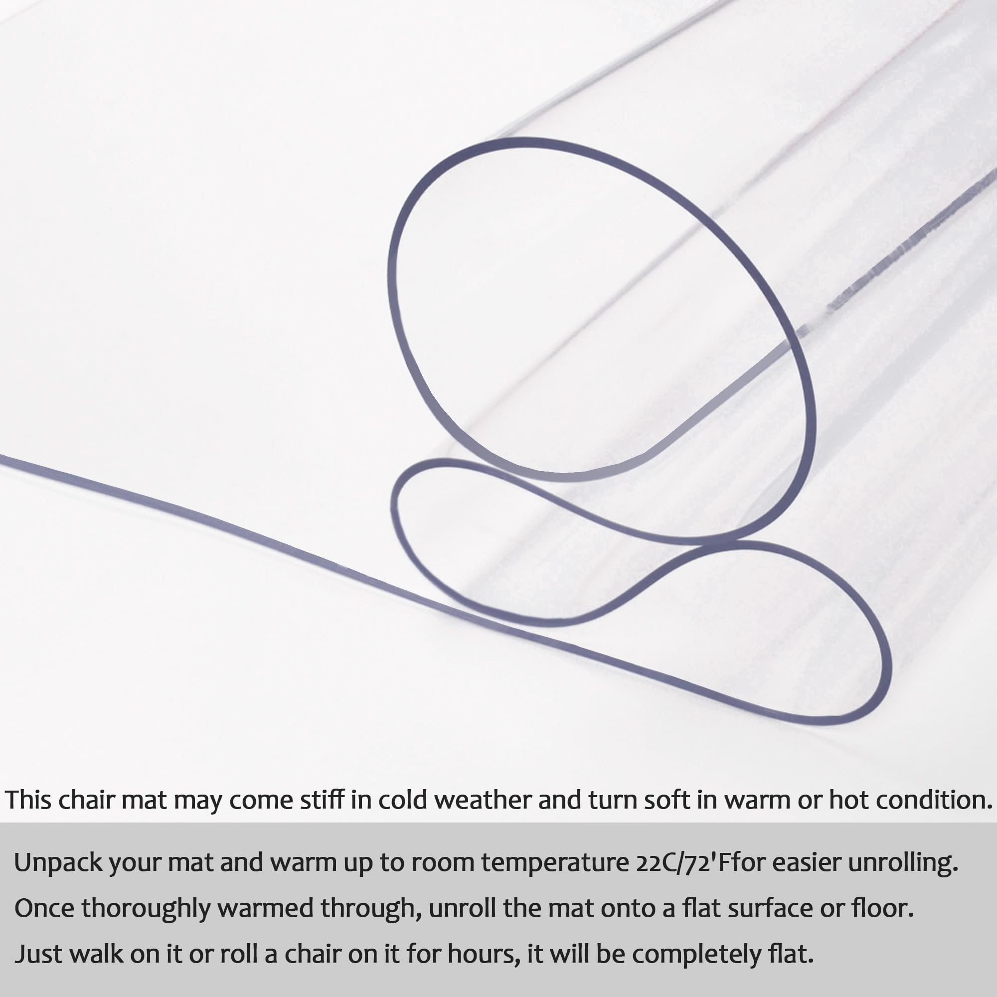 Premium Clear Office Chair Mat for Hardwood Floors & Carpets - 46