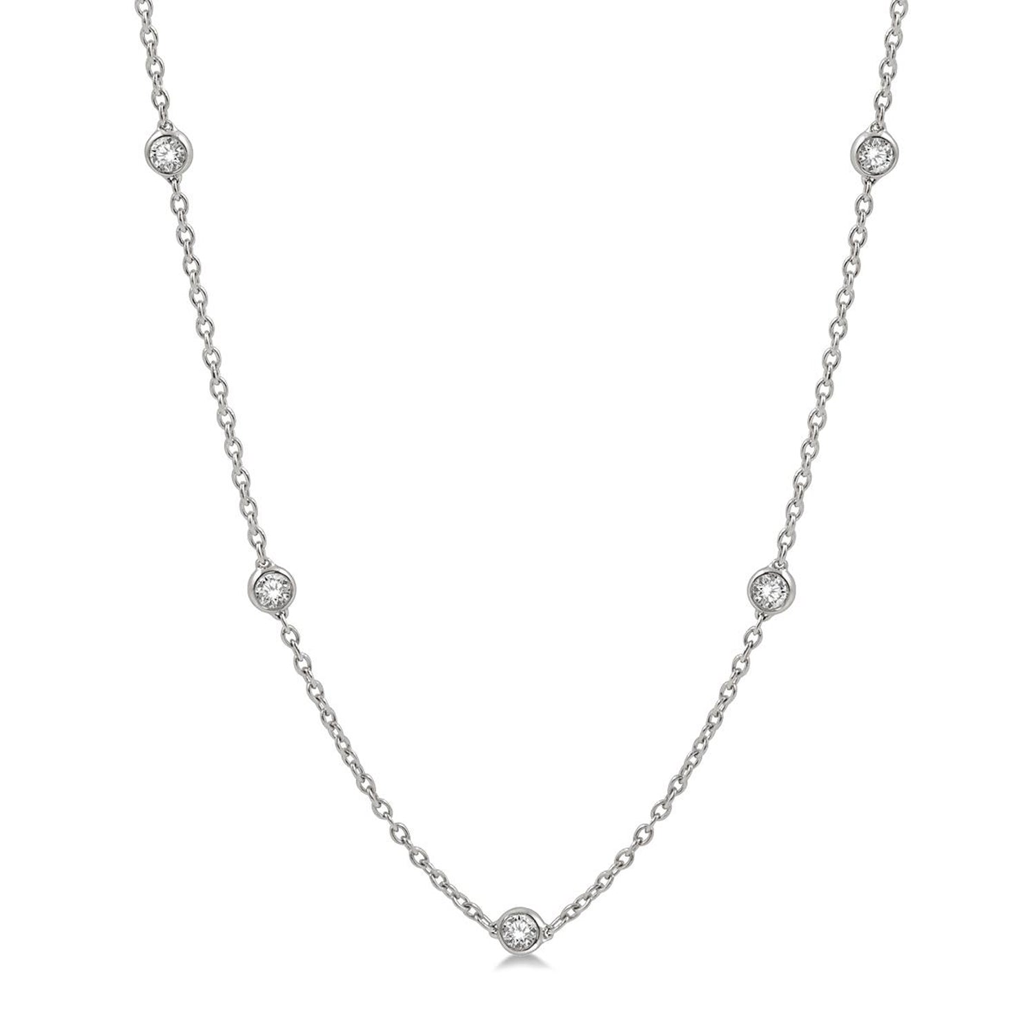 1.00 Carat Round Brilliant Cut Diamond Necklace - 14K White Gold Solitaire Pendant for Women - Perfect for Weddings, Anniversaries & Special Occasions