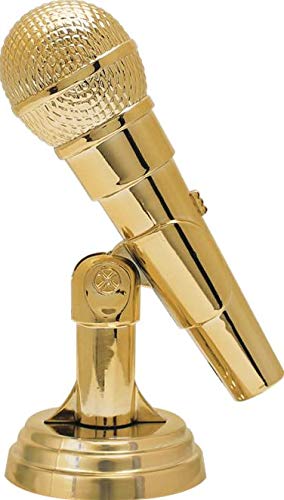 10.5'' Custom Engraved Microphone Trophy - Personalized Black Lightning Award for Singers & Performers | Perfect for Music Competitions, Karaoke Contests & Talent Shows
