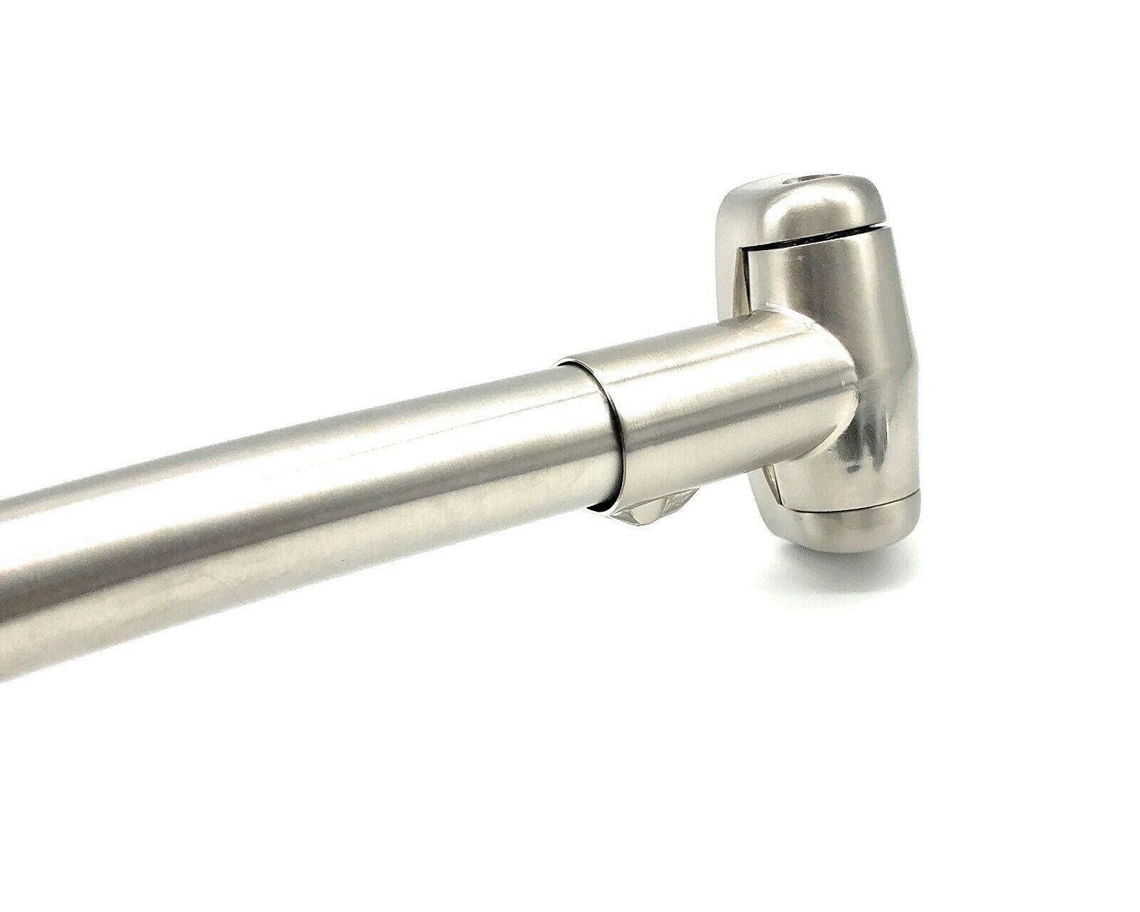 ShadweaY 60-Inch Brushed Nickel Curved Shower Rod - 1