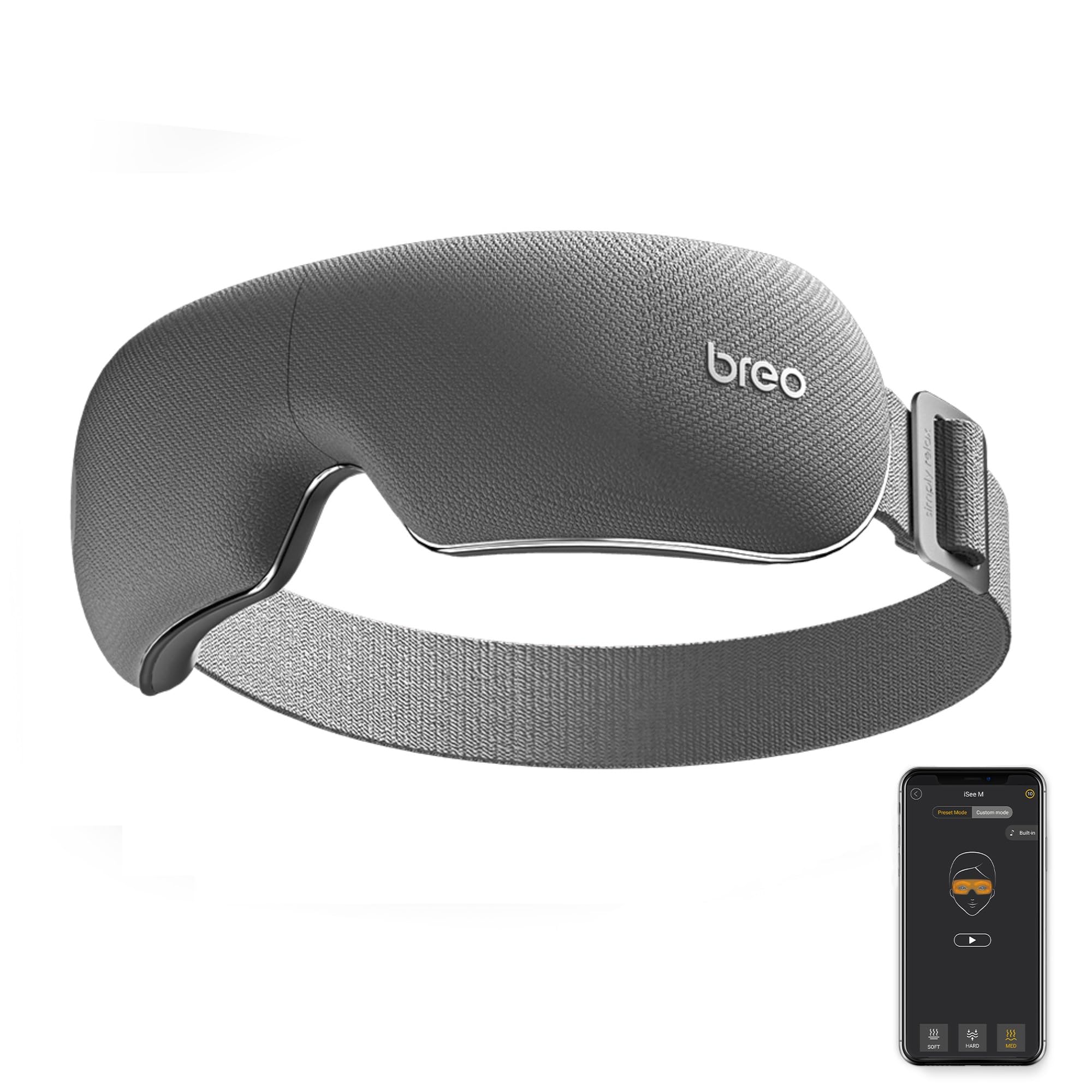 Breo iSeeM Eye Massager with Heat & Bluetooth Music - Customizable Eye Massager Mask for Dry Eyes, Better Sleep & Stress Relief - Perfect Gift for Women, Men & Mothers Day - Use at Home, Office or Travel