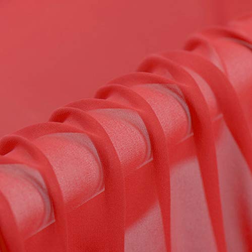 100% Pure Silk Chiffon Fabric by The Yard - Watermelon Red (CH-032) | 48 Color Options | Luxury Soft Silk Material for Dresses, Scarves & DIY Fashion Projects