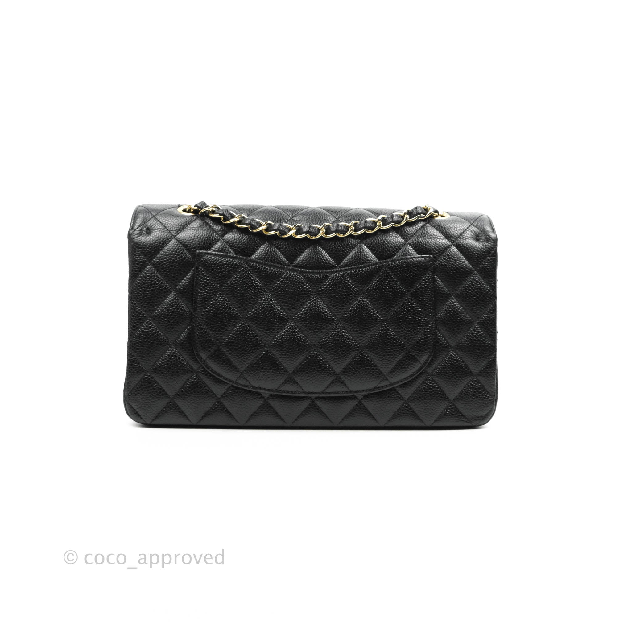 Chanel Classic Medium Double Flap Bag in Black Caviar Leather with Gold Hardware - Luxury Handbag for Women, Perfect for Work, Evening Events & Special Occasions