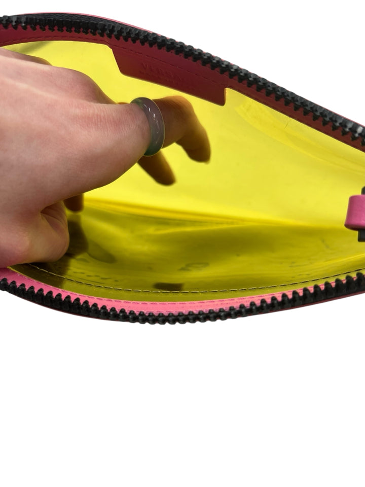 Versace Vinyl Rubber Logo Pouch - Luxury Designer Cosmetic Bag for Women | Perfect for Makeup, Travel & Everyday Essentials