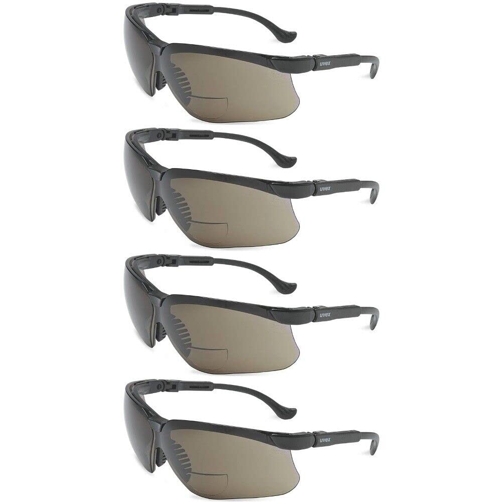 UVEX Genesis Readers +1.5 Sunglasses with Gray Lens (4-Pack) - Replacement Reading Glasses for Outdoor Activities, Fishing & Driving - Model 3020285