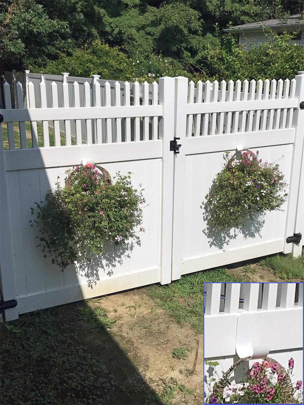 Durable Aluminum Slip-on Fence Hooks - #2-10-WHITE (Pair) - Perfect for Garden Fencing, Deck Railings & Outdoor Decor
