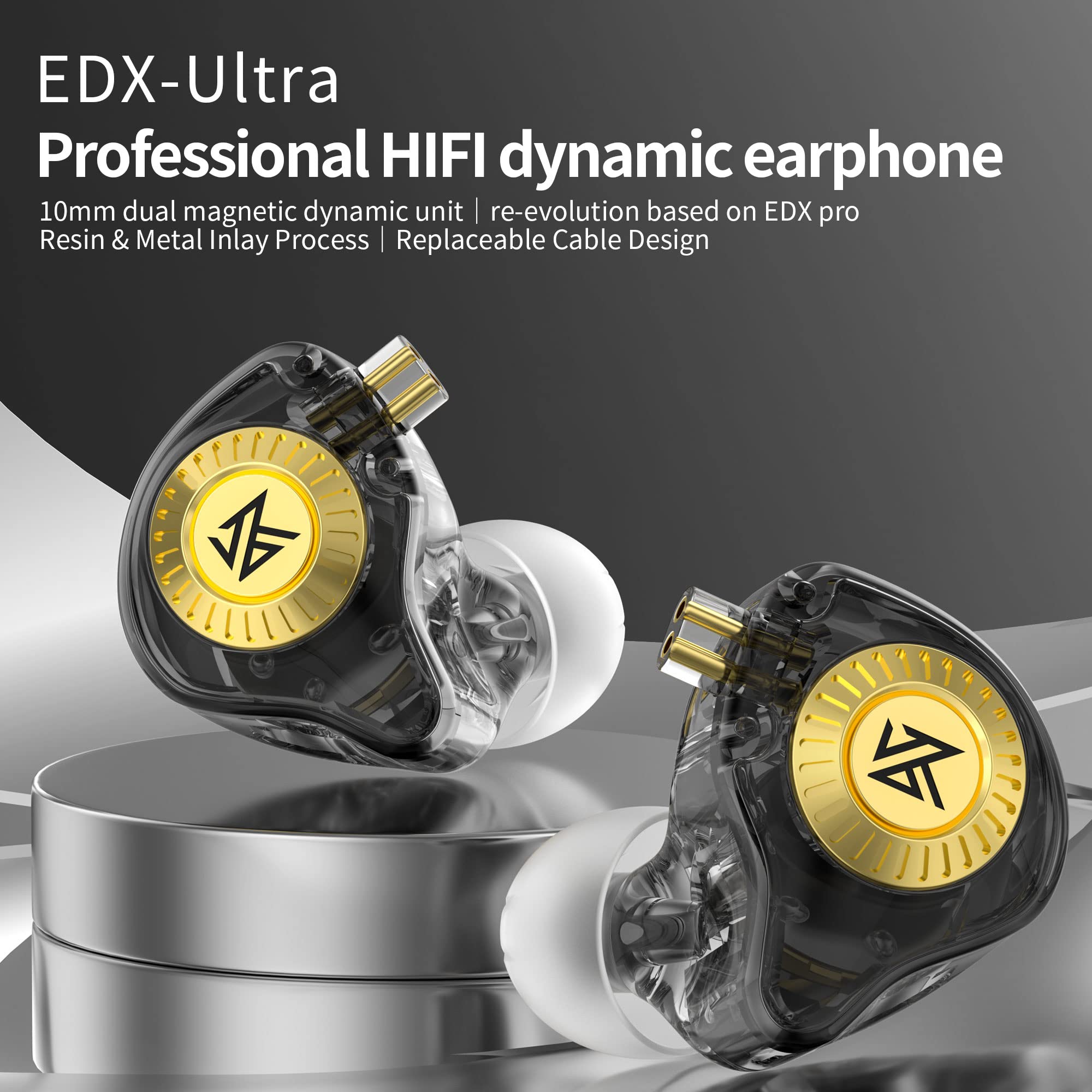 KZ Edx Ultra Upgraded HiFi Wired Earbuds - Dynamic In-Ear Headphones with Deep Bass & Stereo Sound (No Mic) for Music Lovers, Audiophiles & Gaming - Perfect for Commuting, Workouts & Studio Monitoring