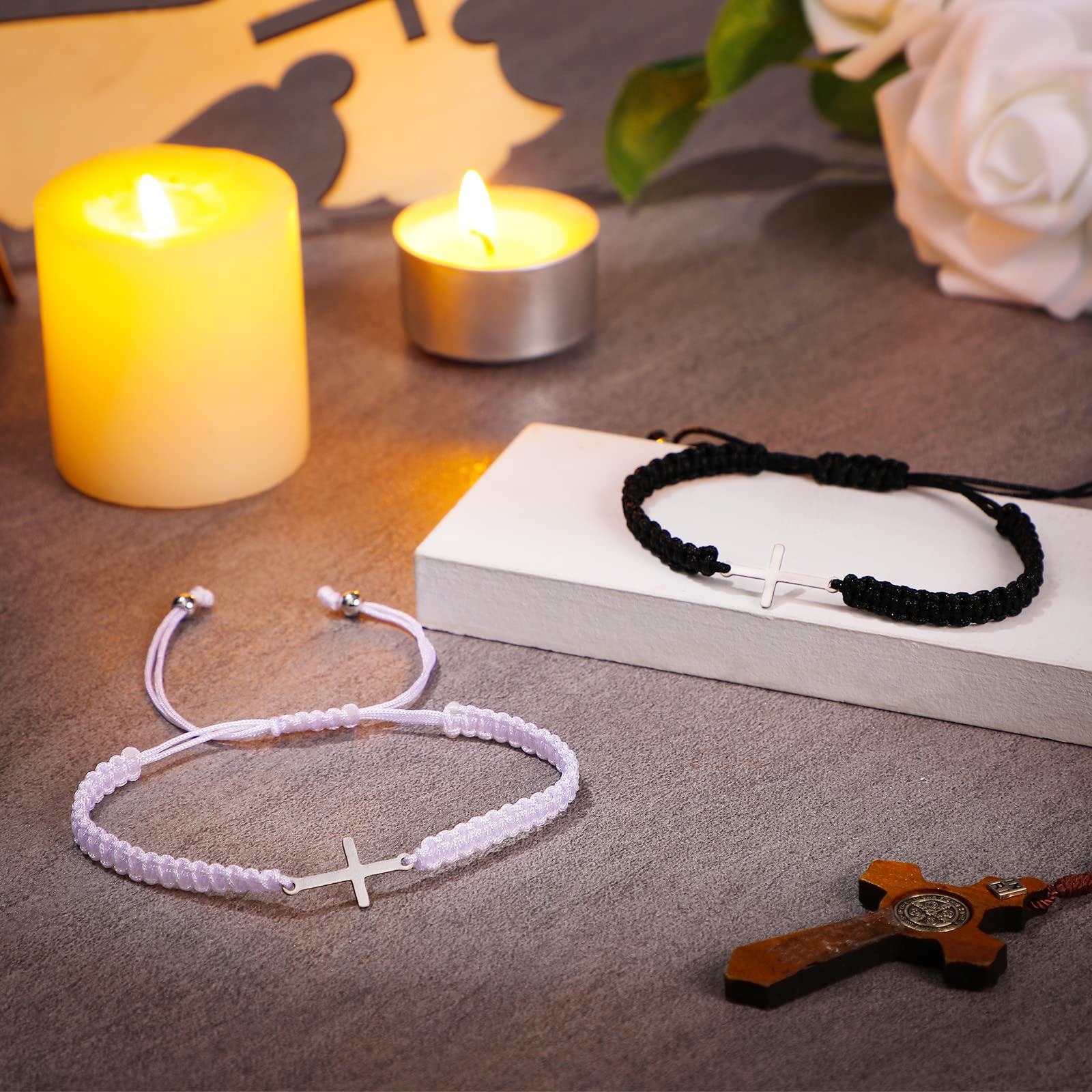 100 Pcs Adjustable Christian Cross Braided String Bracelets Bulk - Religious Gifts for Easter, Graduation, Baptism, Church, Funerals - Unisex Faith Jewelry for Men & Women - Perfect for Prayer Groups, Bible Study & Spiritual Events