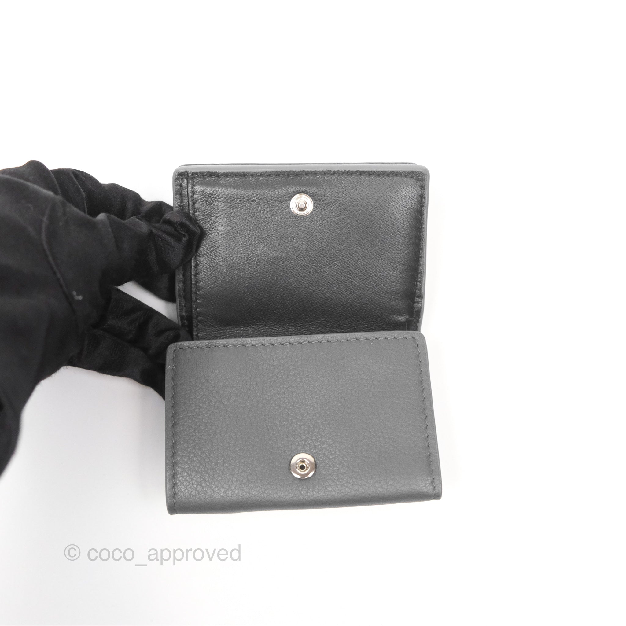 Balenciaga Mini Wallet in Grey | Premium Leather Card Holder for Women & Men | Perfect for Everyday Use, Travel & Gifting
