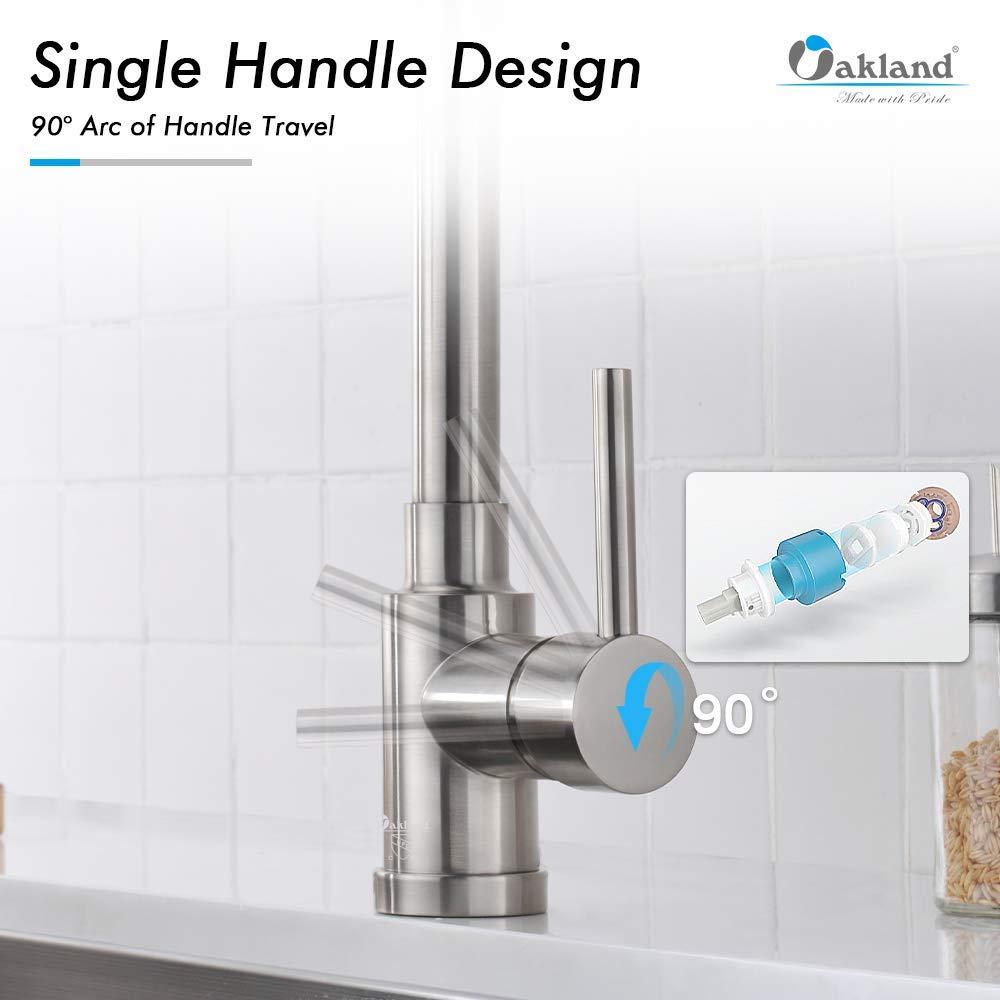 Brushed Nickel Pull Down Kitchen Faucet - High Arc 2.2GPM for Sink