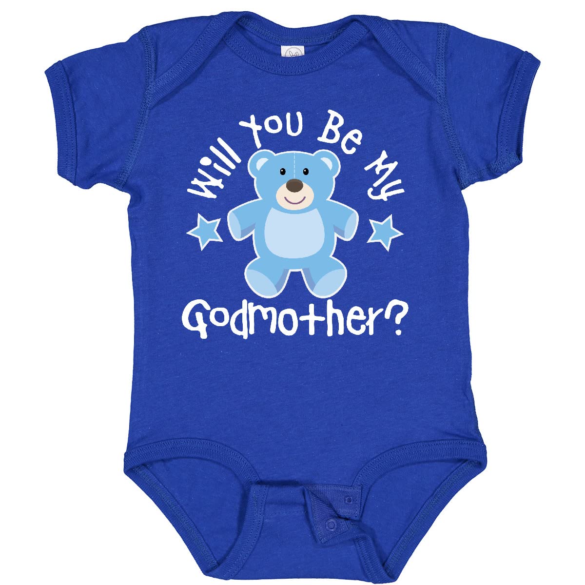 Inktastic Godmother Proposal Baby Boy Bodysuit - Cute Baptism Outfit, Christening Gift, Newborn Photo Shoot