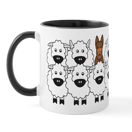 White/Black Inside - Red Kelpie And Sheep Mug