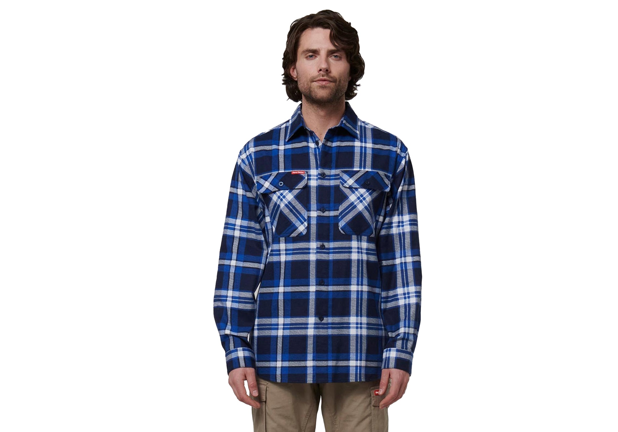 Hard Yakka Men's Core Long Sleeve Check Flannel Shirt - Comfortable Workwear for Outdoor Activities & Casual Wear
