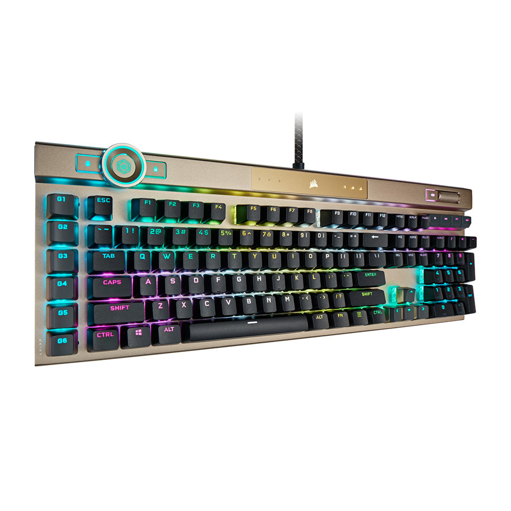 Corsair K100 RGB Optical-Mechanical Gaming Keyboard - CHERRY MX Speed Gold Switches - Perfect for FPS, MOBA & Esports Tournaments