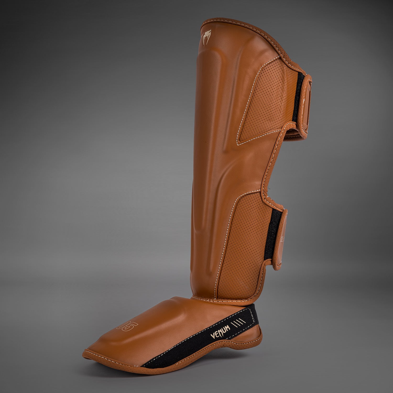 Venum Impact Evo Shin Guards - MMA, Muay Thai & Kickboxing Protective Gear - Lightweight & Durable for Training & Competition (Havana Color) - Perfect for Sparring, Bag Work & Fight Preparation