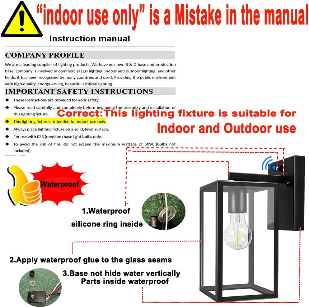 40W Outdoor/Indoor Wall Sconce with Dusk-to-Dawn Sensor - Matte Black Rust-Resistant Wall Lantern with Clear Glass Shade - Perfect for Garage, Doorway, Entryway, Patio & Backyard Lighting