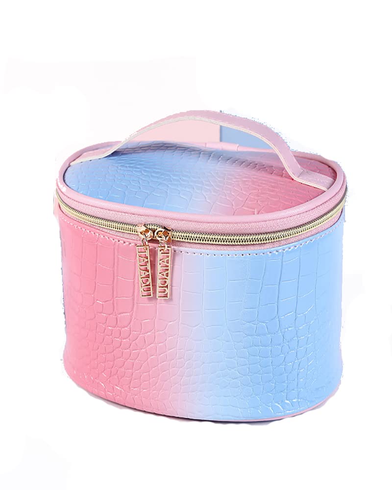 YHRSCE Makeup Bag with Zipper - PU Leather Cosmetic Organizer Pouch, Portable Travel Makeup Case for Brushes & Beauty Products - Perfect for Travel, Home Storage & Professional Use