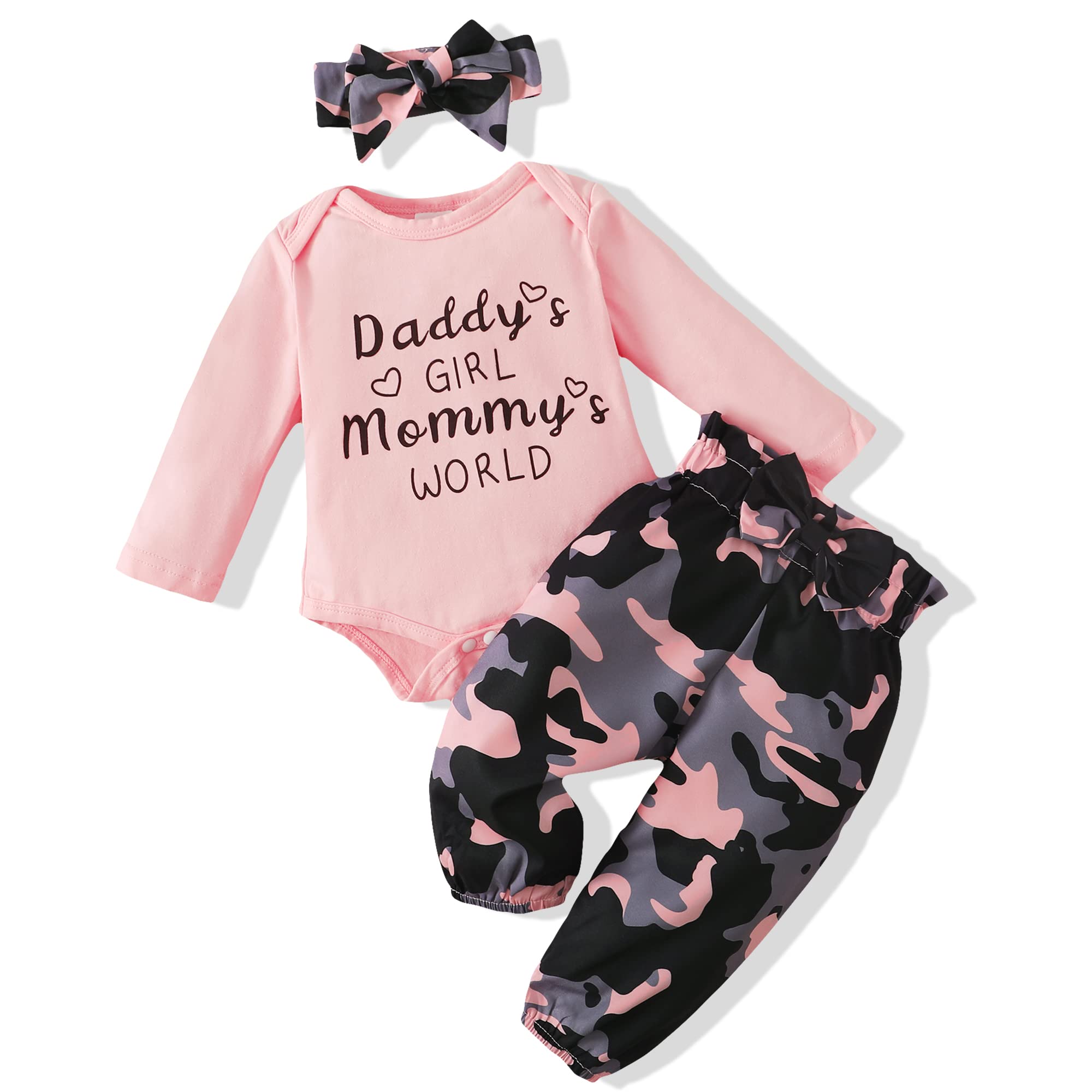 Renotemy Newborn Baby Girl Clothes Set - Cute Floral Ruffle Romper & Pants Outfit for Infants & Toddlers | Perfect for Photoshoots, Parties & Daily Wear