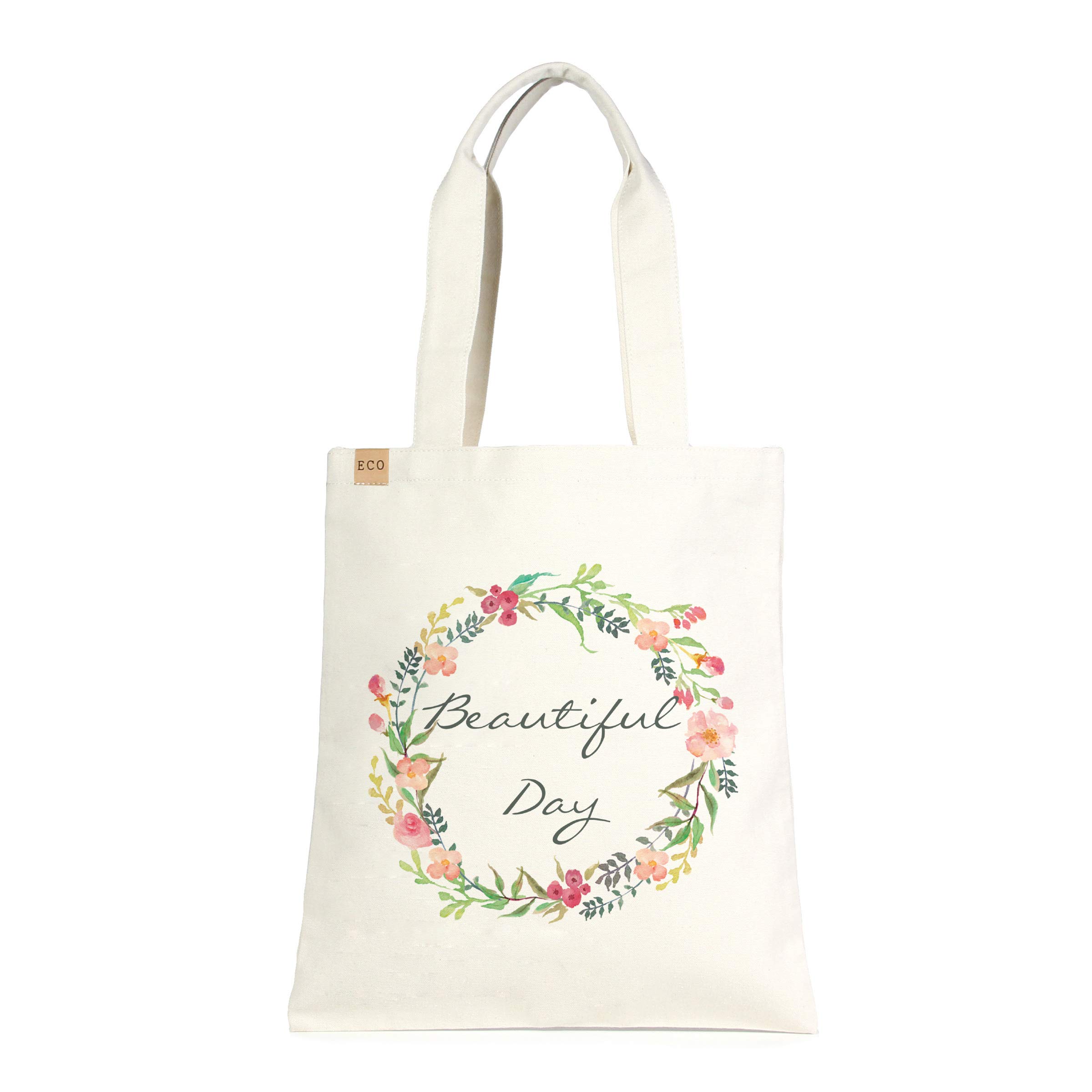 Eco-Friendly Canvas Printed Tote Bag - Fashionable Shoulder Bag for Travel, Shopping, School & Office Use | Perfect for Work Commute, Beach Trips & Daily Errands (Beautiful Day Design)