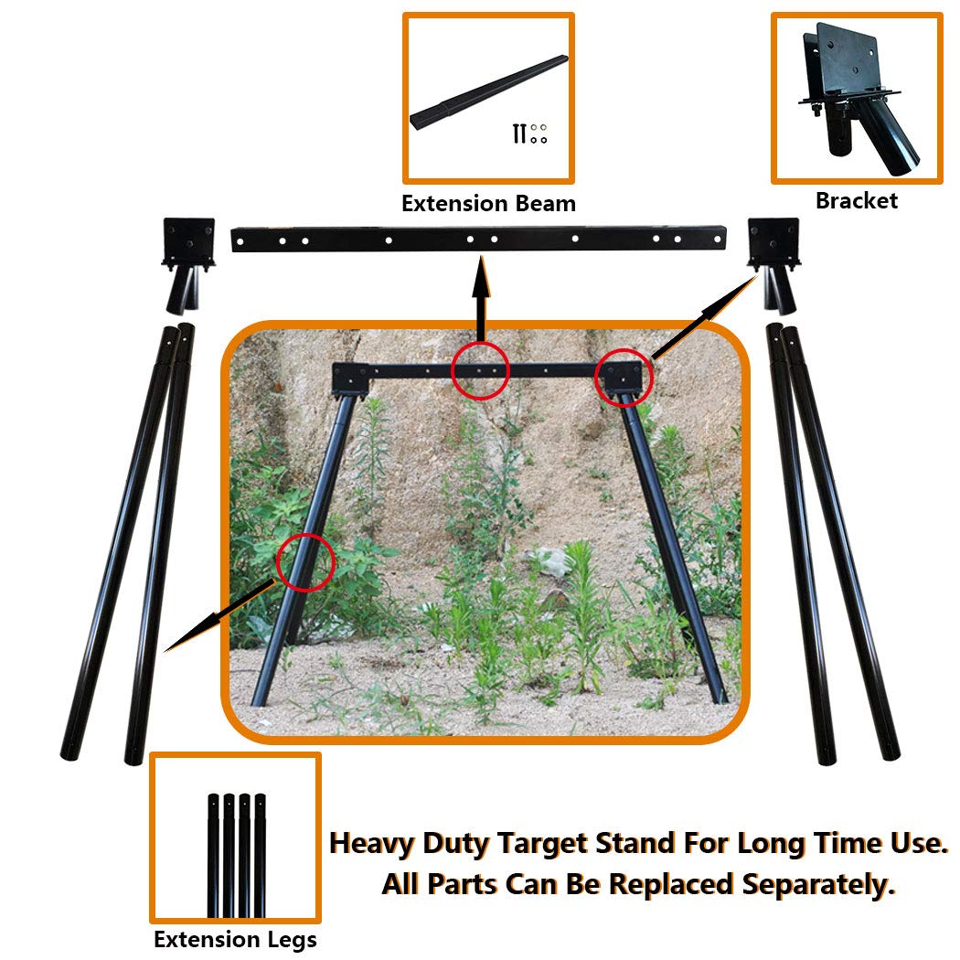 Highwild AR500 Steel Target Stand Complete Kit - 6-Piece Shooting Target System for Rifle & Pistol Practice | Outdoor Range Training & Tactical Drills
