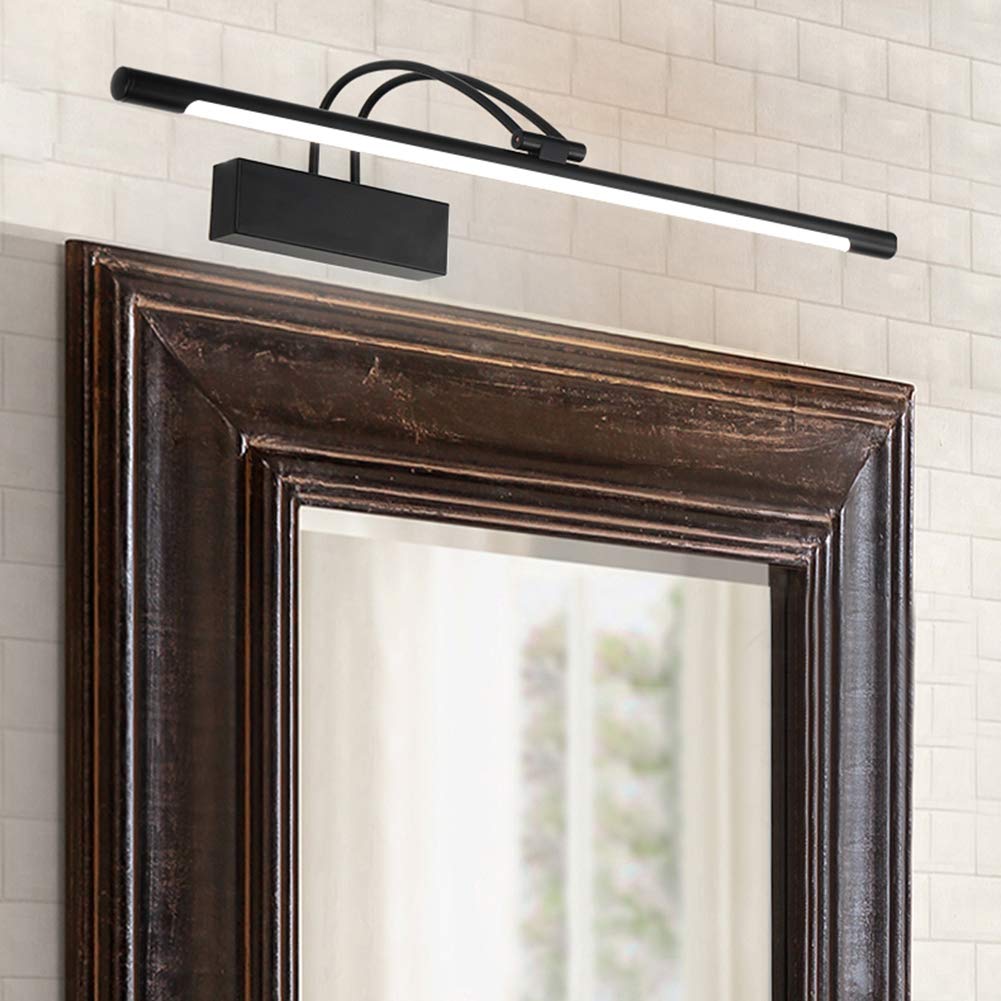 11W LED Vanity Light with 240° Rotation - Modern Black Bathroom Mirror Light Fixture, Neutral White 4200K - Perfect for Makeup Application & Bathroom Lighting