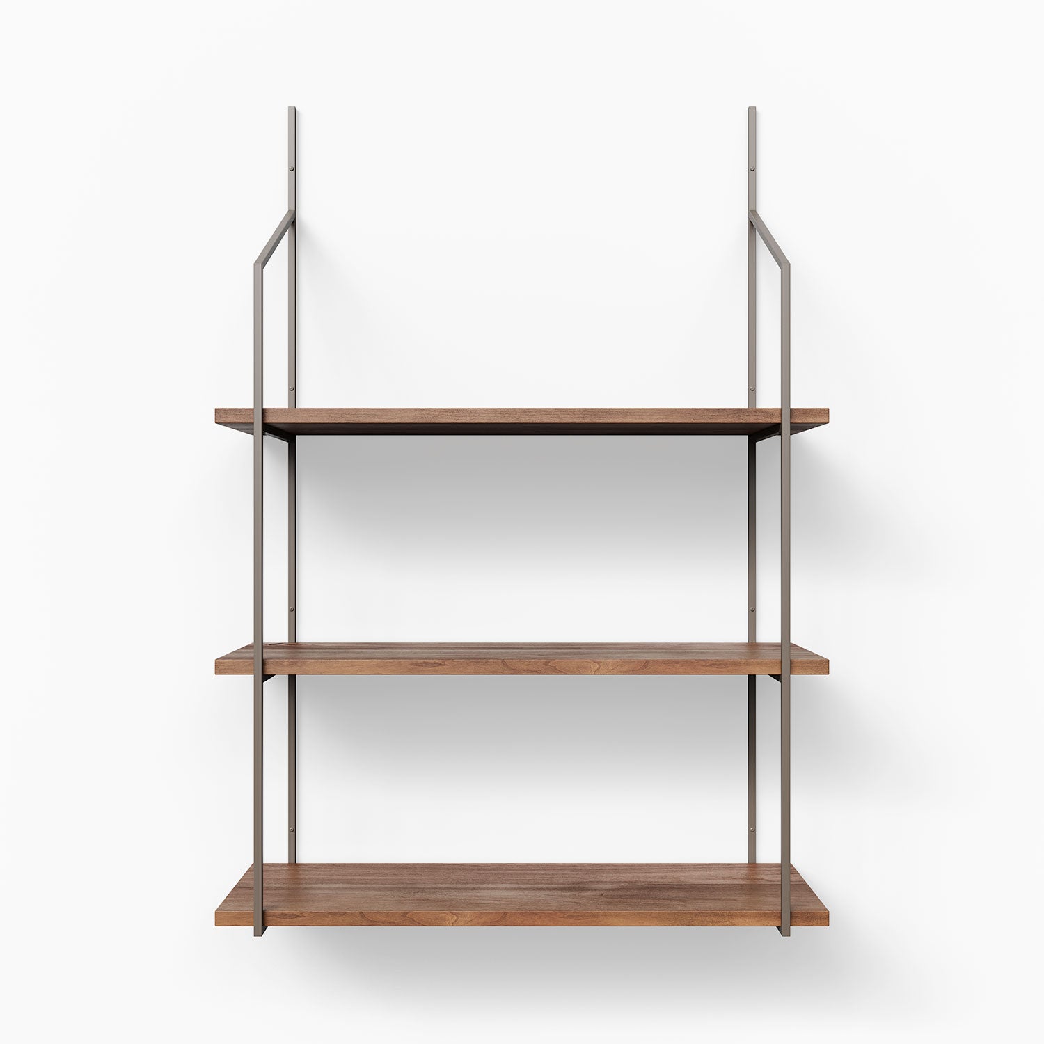 3-Tier Wooden Shelf - Verne Nutmeg Rustic Floating Shelves for Home Decor, Bathroom, Kitchen & Living Room Organization