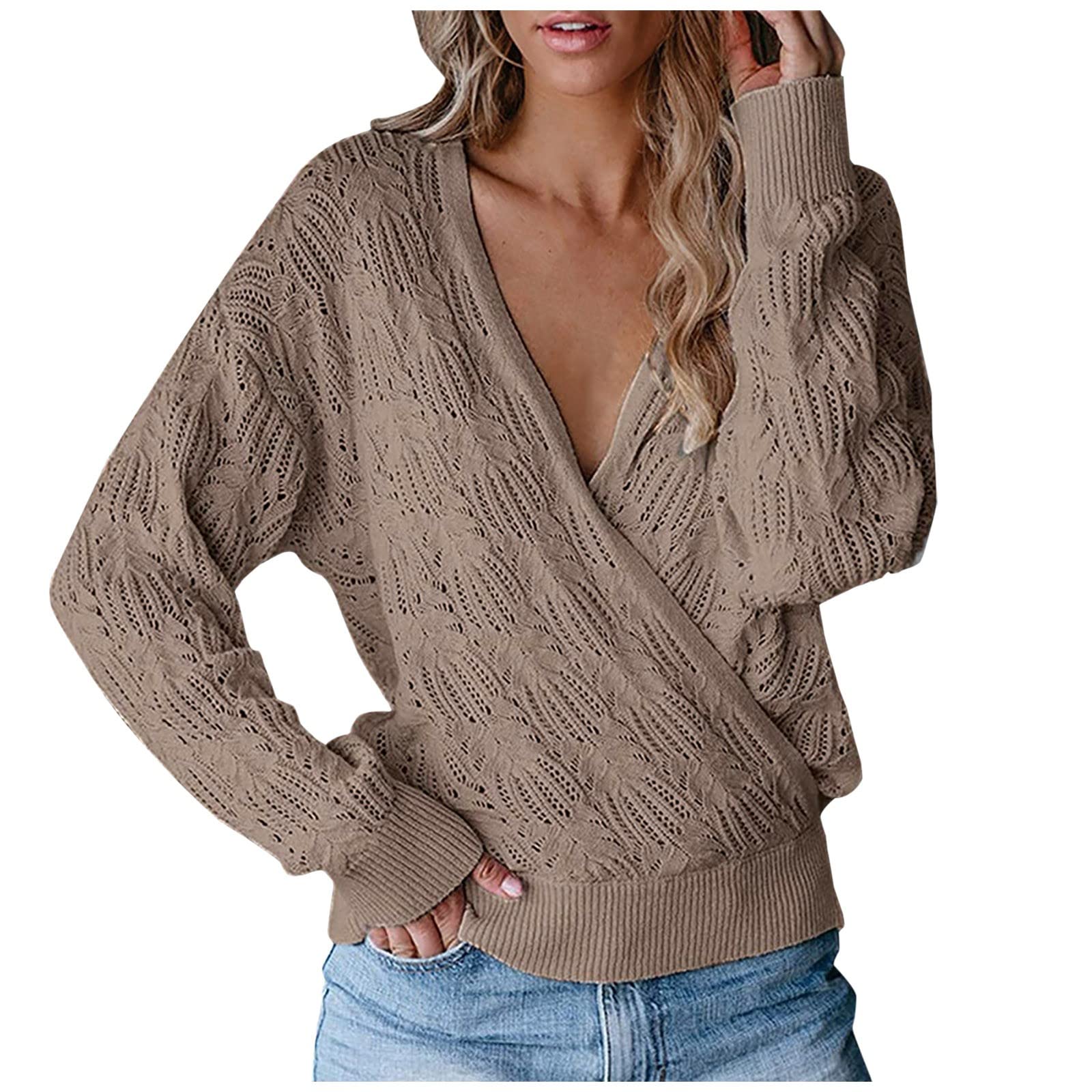 Women's Long Sleeve Blouses - Casual & Dressy Printed Tops with Flowy Fit | Khaki Sweatshirt Style for Office, Date Night & Weekend Outings