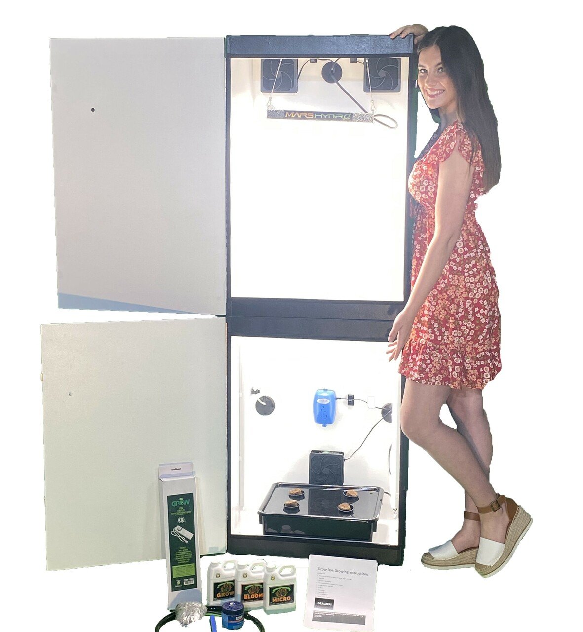 Dealzer Growzilla 5.0 Hydroponic System - 4 Plant Indoor LED Grow Box Kit for Home Gardening | Perfect for Herbs, Vegetables & Small Plants