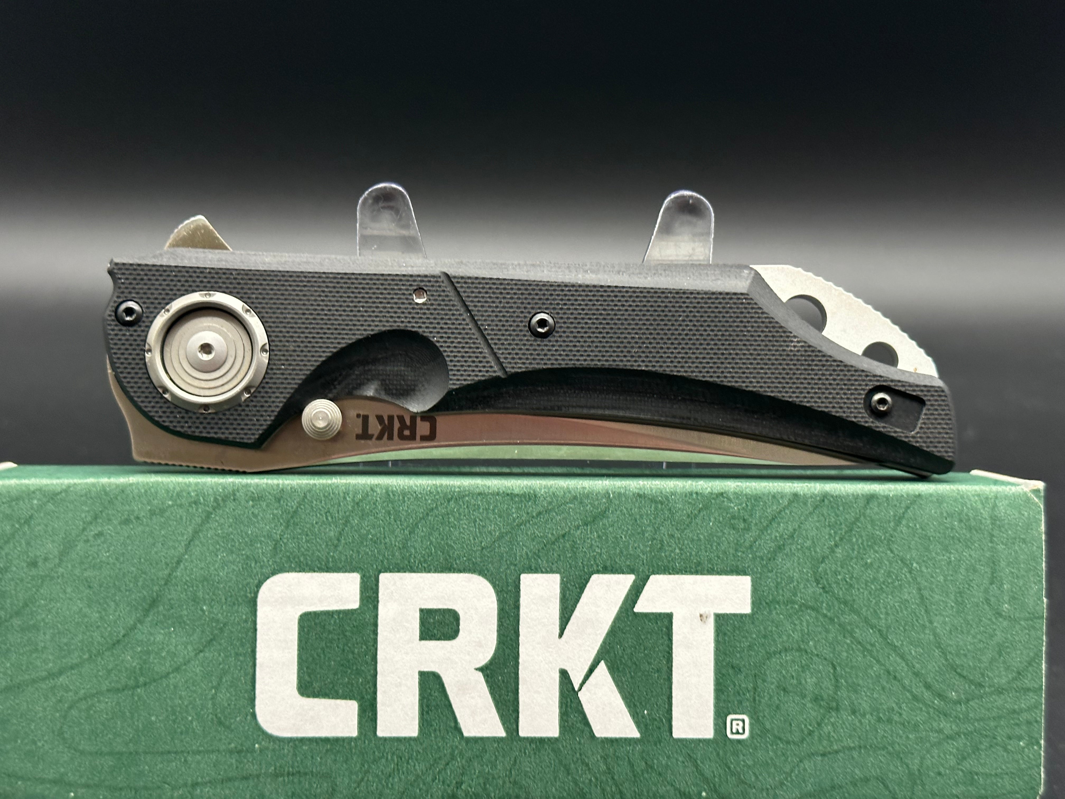 CRKT Seismic Deadbolt Lock Folding Knife - Black G-10 Handle, 3.9