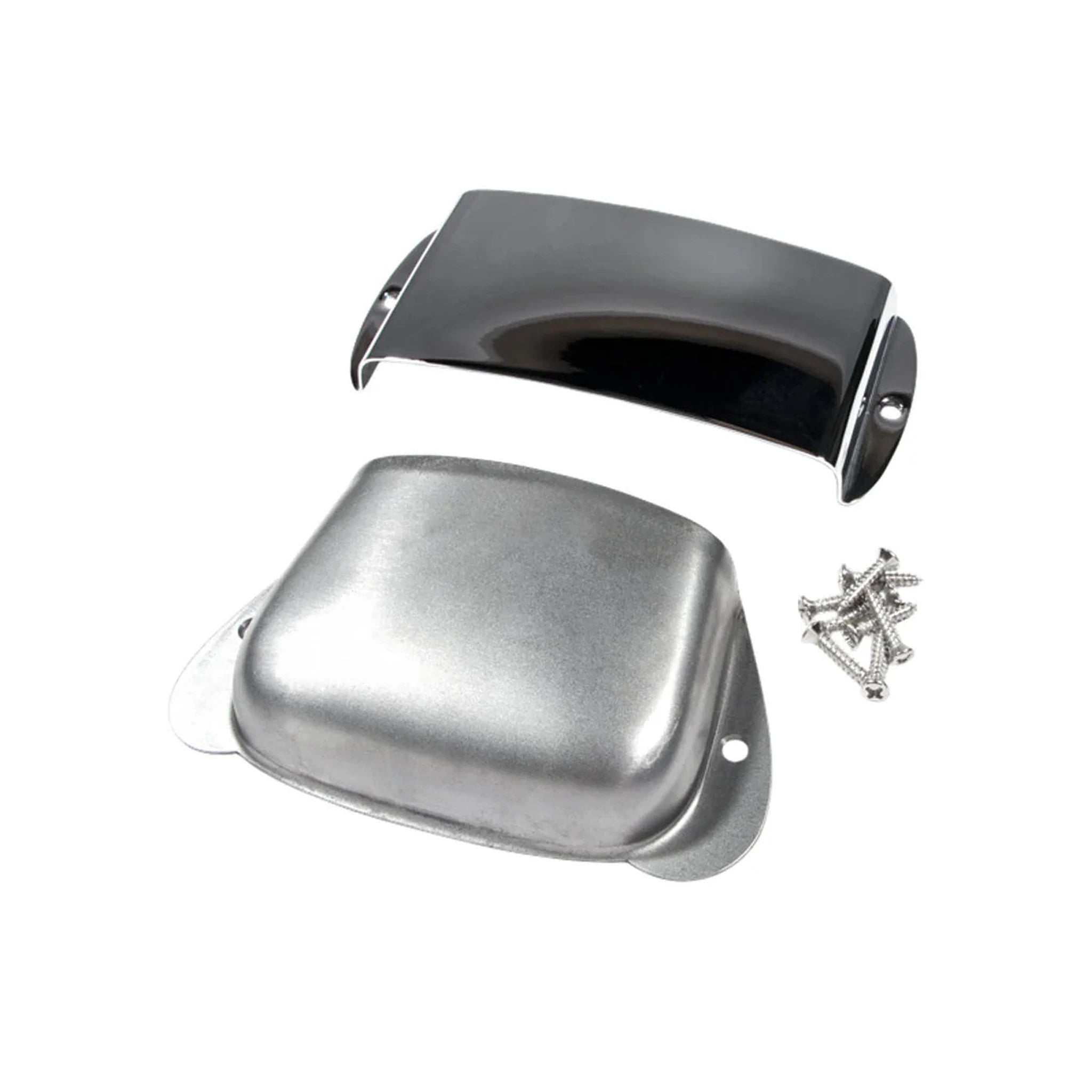 Fender Pure Vintage Precision Bass Ashtray Cover Set - Steel/Chrome Finish for Classic Bass Guitar Protection - Perfect for Recording Studios & Live Performances