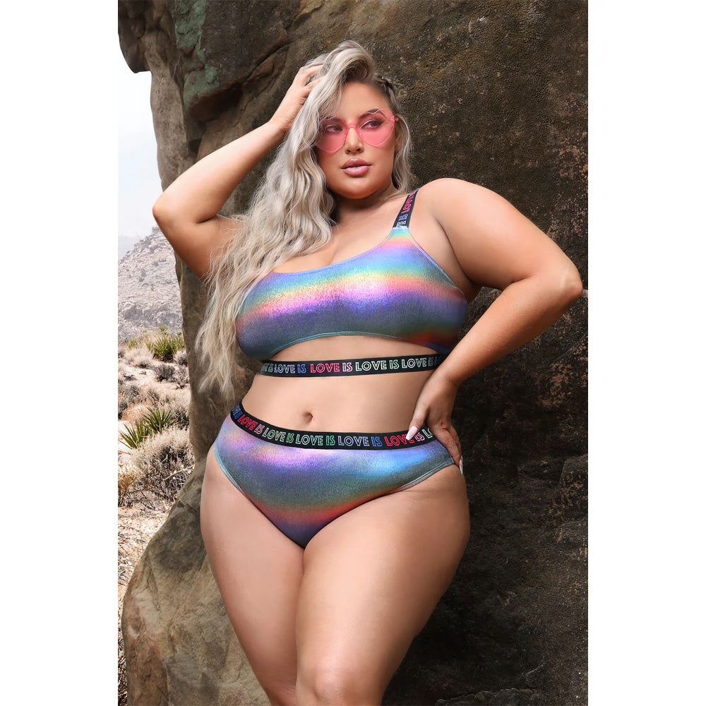 Fantasy Lingerie Set - Love is Love Crop Top & Panty for Curvy Women | Romantic Date Night & Boudoir Photography