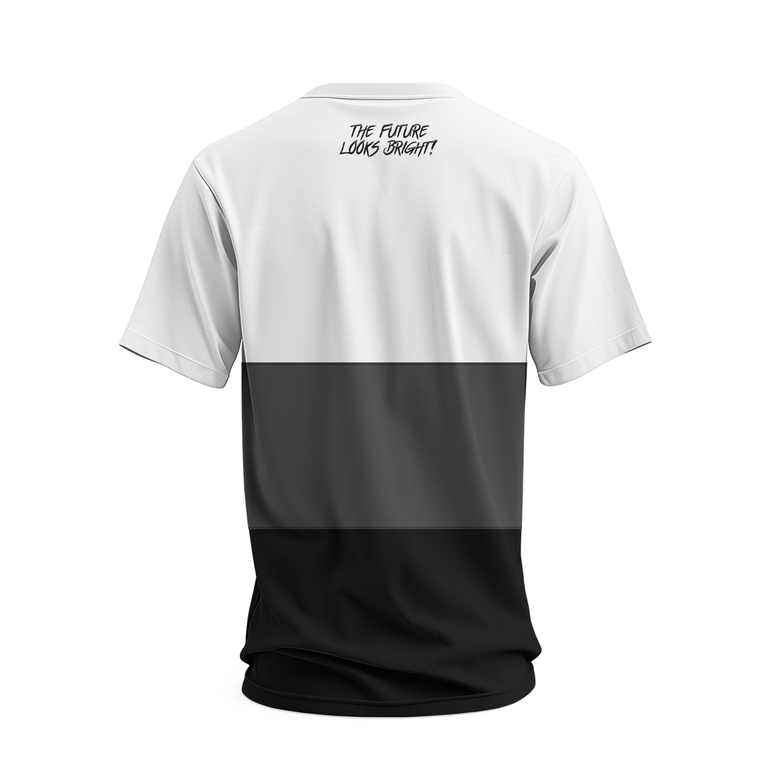 Future Looks Bright Lion Shield White Tri-Color Premium Short Sleeve T-Shirt for Men - Comfortable Casual Wear for Street Fashion & Summer Outfits