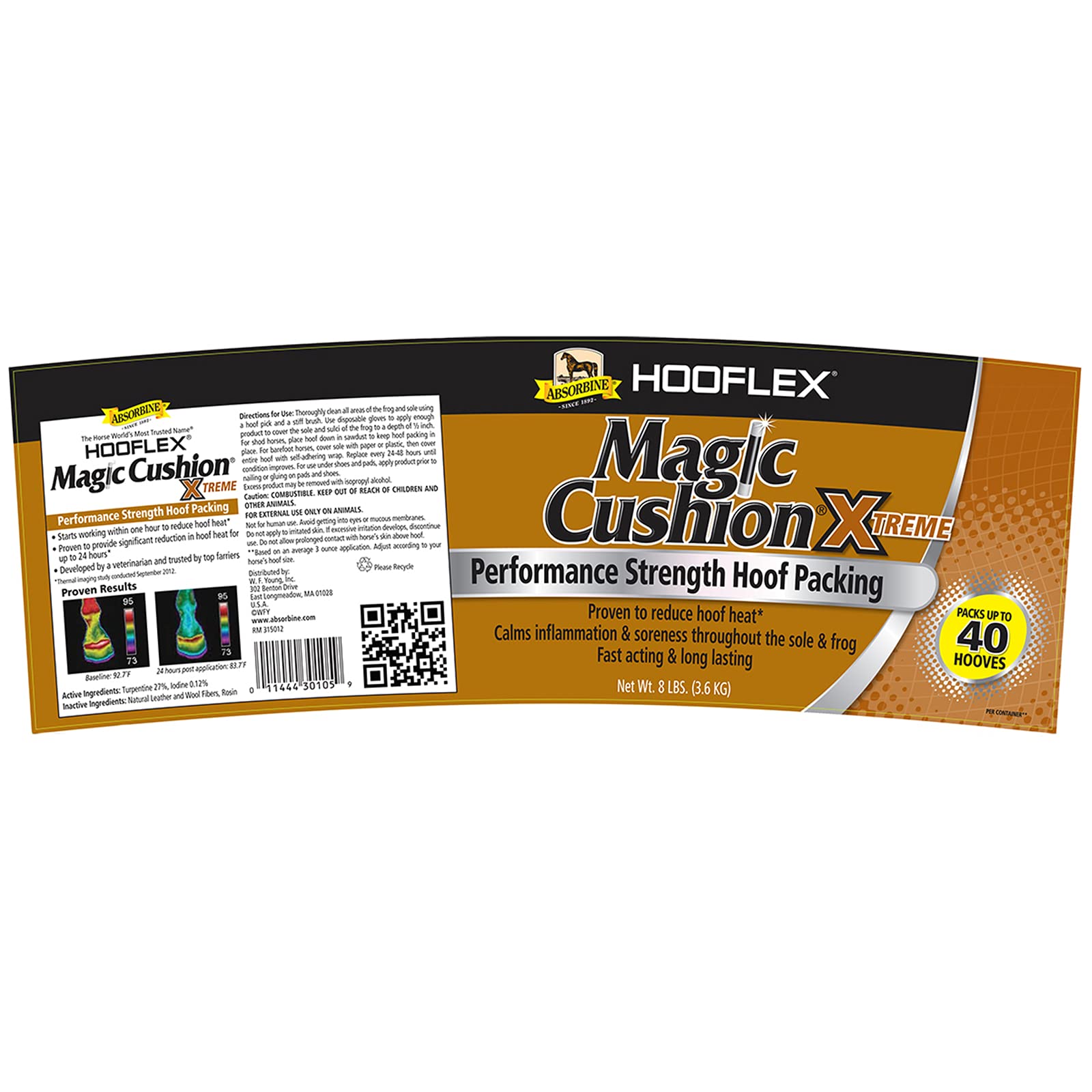 Absorbine Hooflex Magic Cushion Xtreme Hoof Packing - 8lb Tub | Veterinary Formulated for Strong, Fast-Acting Hoof Relief | Reduces Hoof Heat for 24 Hours | Ideal for Horses with Laminitis, Abscesses & Hoof Pain | Perfect for Farriers & Equine Care Professionals