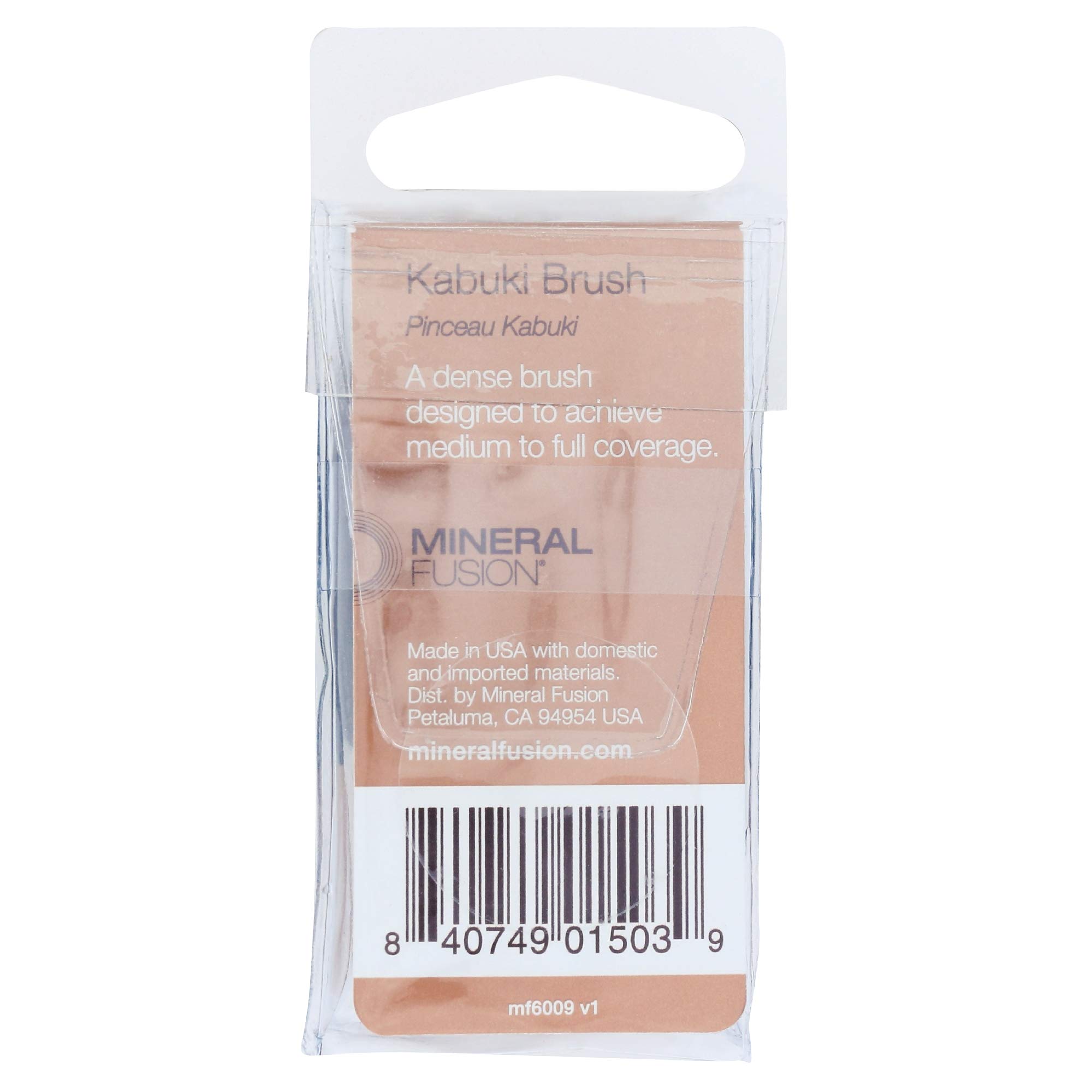 Mineral Fusion Kabuki Brush - Soft Vegan Makeup Brush for Mineral Powder & Foundation - Perfect for Travel & Everyday Makeup Application