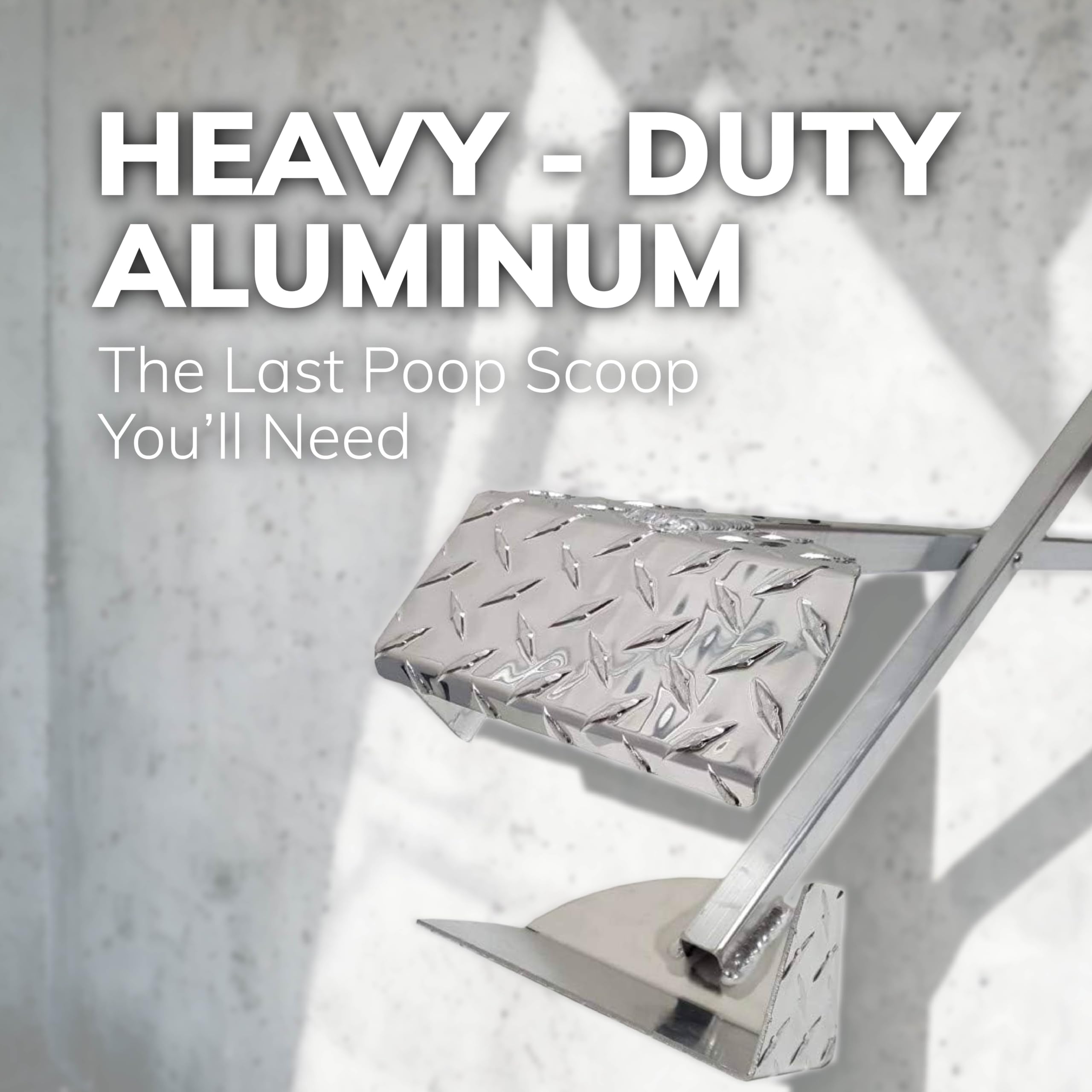 ActiveDogs Heavy Duty Dog Poop Scooper - Durable Welded Aluminum Metal Pooper Scooper with Solid Bolt System - Flat Style Pet Waste Removal Shovel (Made in USA) - Perfect for Backyards, Parks & Dog Walking