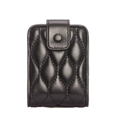 Portable Lipstick Case with Mirror - Cute Travel Makeup Bag for 3 Lipsticks or Lip Gloss - Compact Cosmetic Pouch for On-the-Go Touch Ups (Black) - Perfect for Travel, Purse & Everyday Makeup Organization
