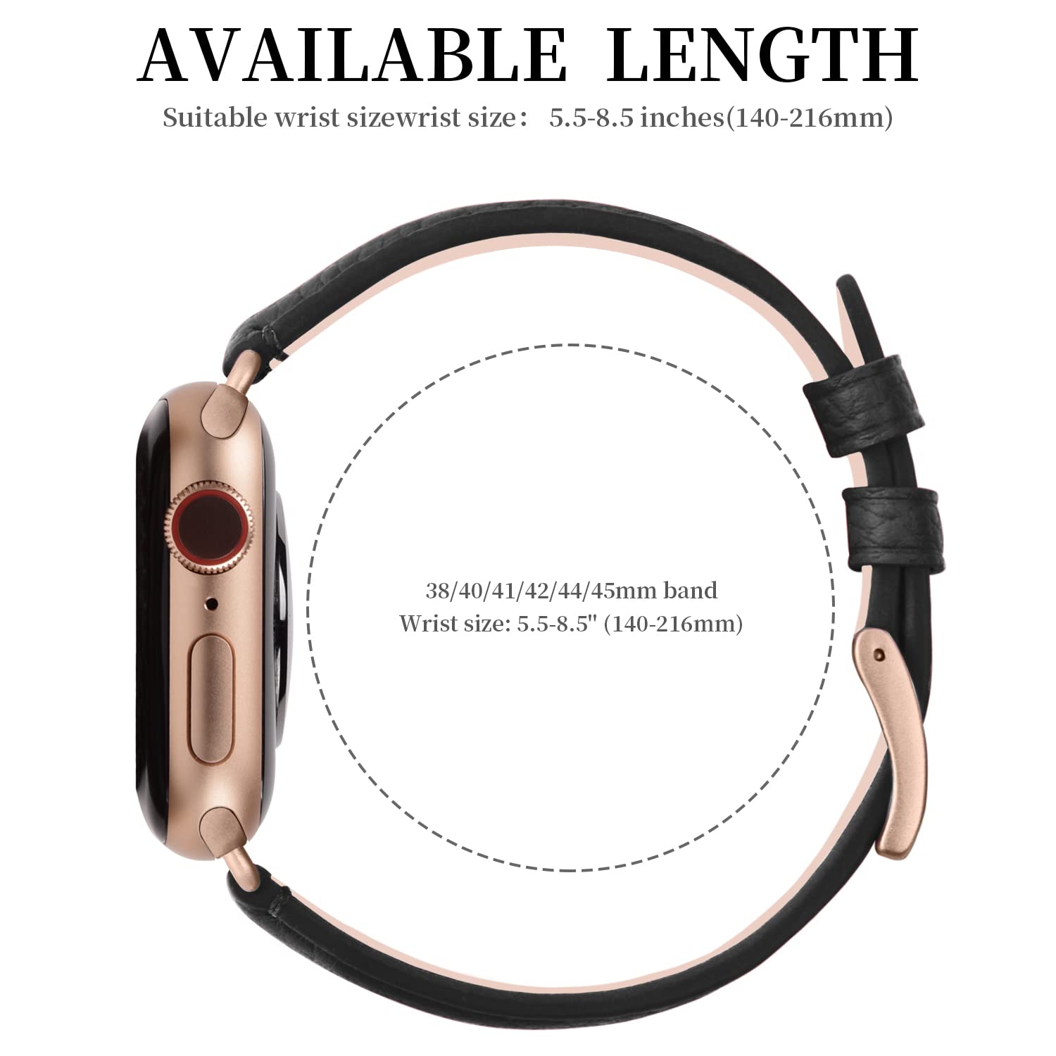 Fullmosa Genuine Leather Apple Watch Bands Compatible with Series 9/8/7/6/5/4/3/2/1/SE/Ultra (38mm 40mm 41mm 42mm 44mm 45mm 49mm) - Stylish Replacement Strap for Women - Perfect for Office, Date Night & Formal Occasions