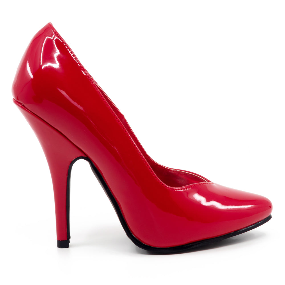 Ellie Shoes Women's 5 Inch High Heel Patent Leather Pumps - Red | Elegant Dress Shoes for Office, Party & Evening Wear
