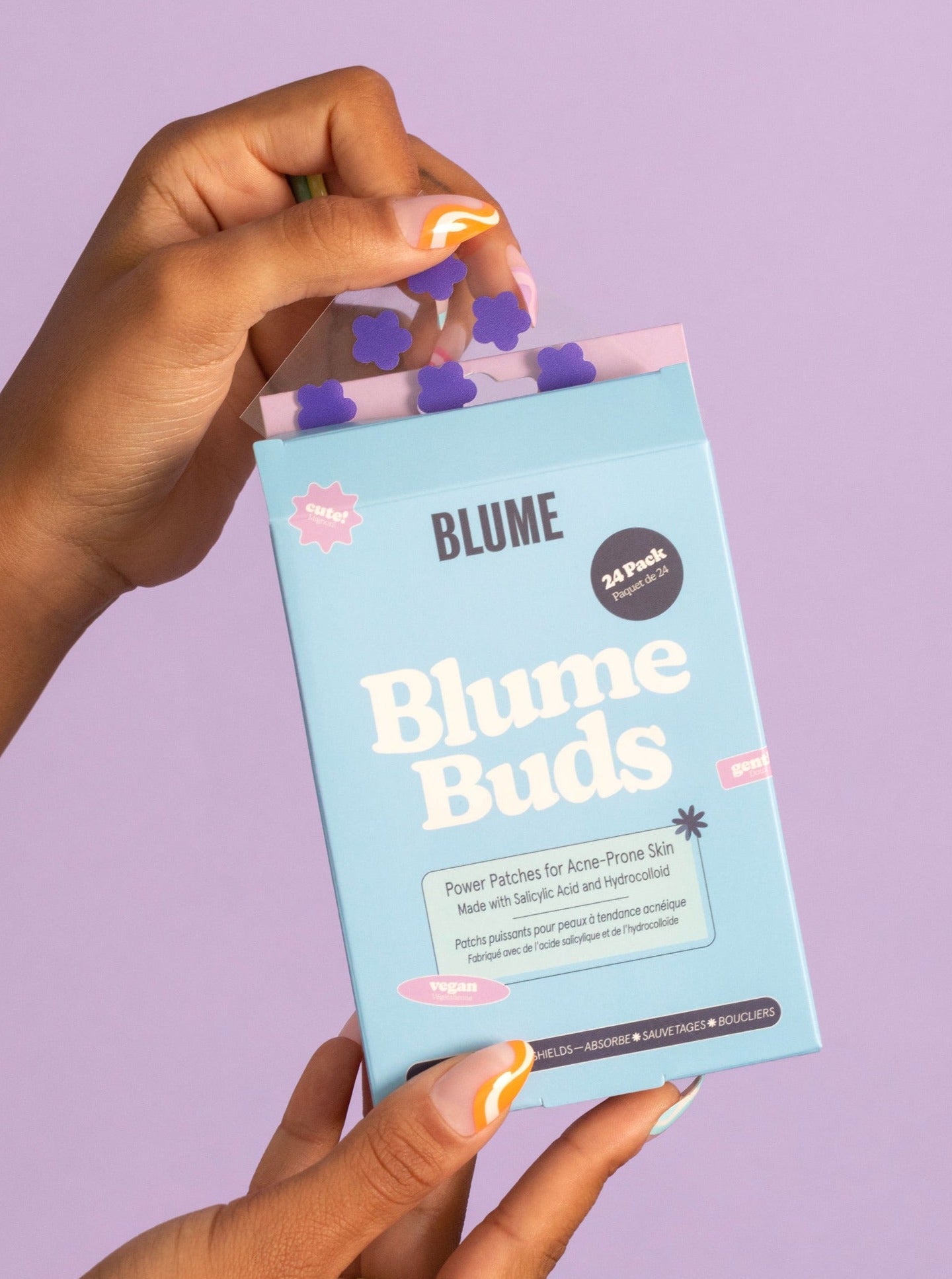 Blume Buds Power Patches for Acne - Hydrocolloid Pimple Patches for Clear Skin | Spot Treatment for Face & Body | Perfect for Overnight Use & On-the-Go Care