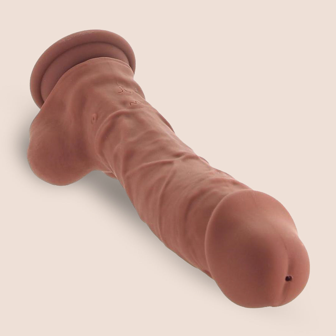 8 Inch Rechargeable Silicone Vibrating Dildo with Balls - Realistic Squirting Dildo for Couples Play & Solo Pleasure | Waterproof & Body-Safe Adult Toy for Bedroom Fun & BDSM Exploration