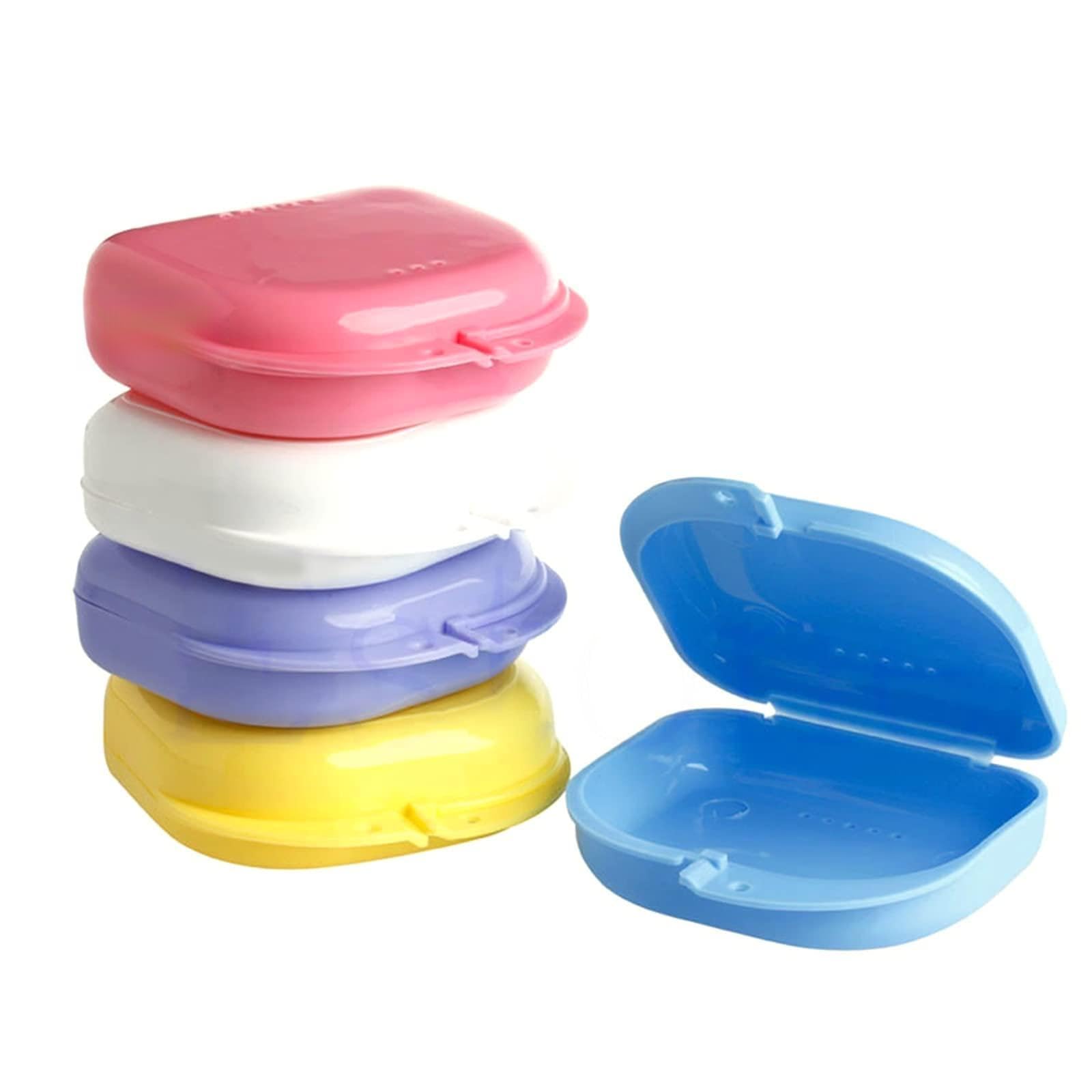 Orthodontic Retainer & Denture Storage Box with Vent Holes - Travel-Friendly Dental Case for Braces, Mouthguard & False Teeth - Perfect for Home, Office & Travel Use