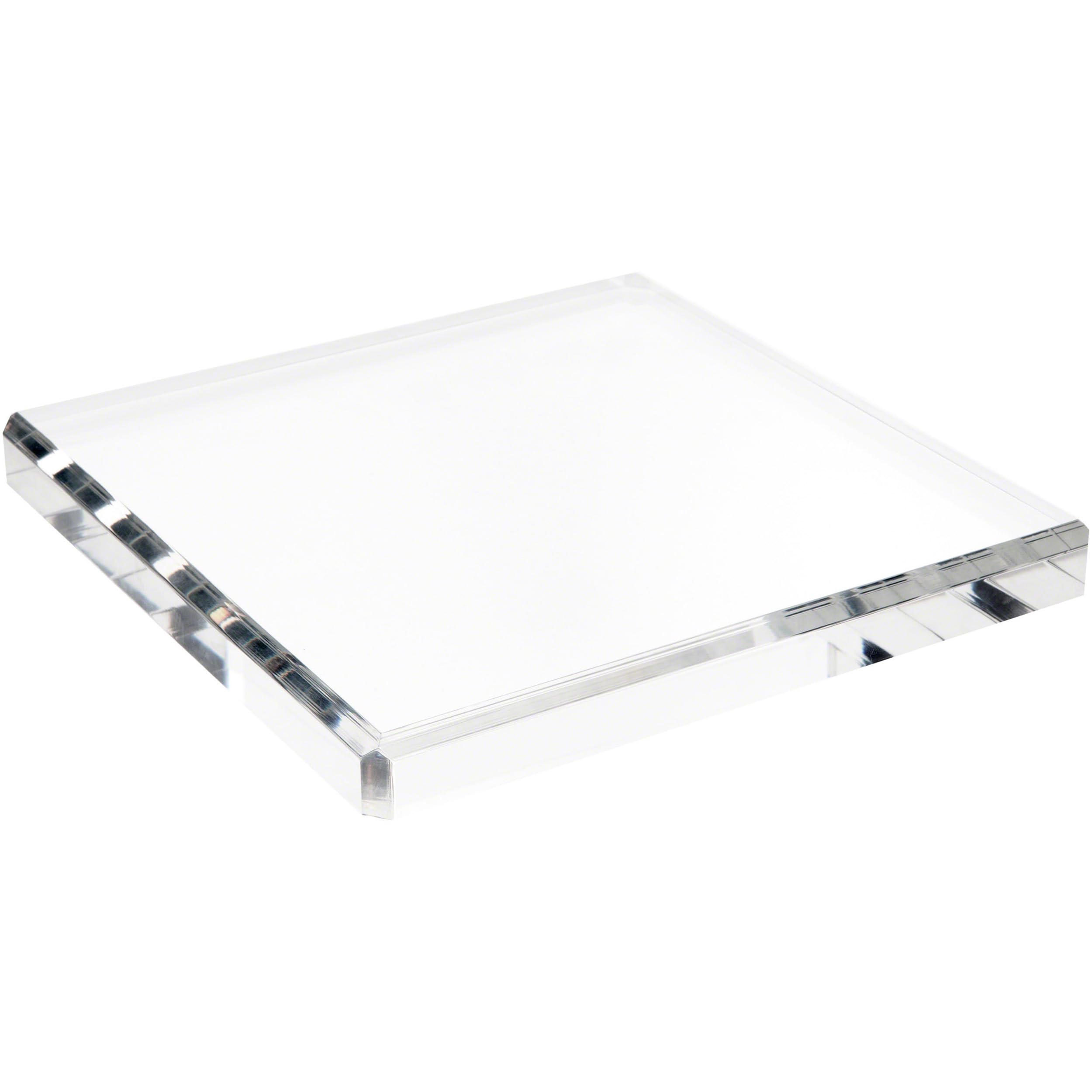 10x10x1 Inch Clear Polished Acrylic Square Beveled Display Base - Premium Showcase Stand for Jewelry, Collectibles & Retail Displays | Durable & Elegant