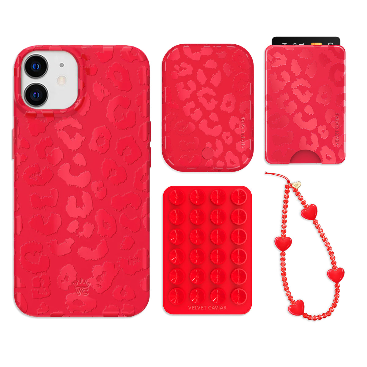 Red Hot Leopard Print iPhone Case with Wallet Holder - Stylish Protective Cover for iPhone 13/14/15 Pro Max | Perfect for Travel, Shopping & Everyday Use