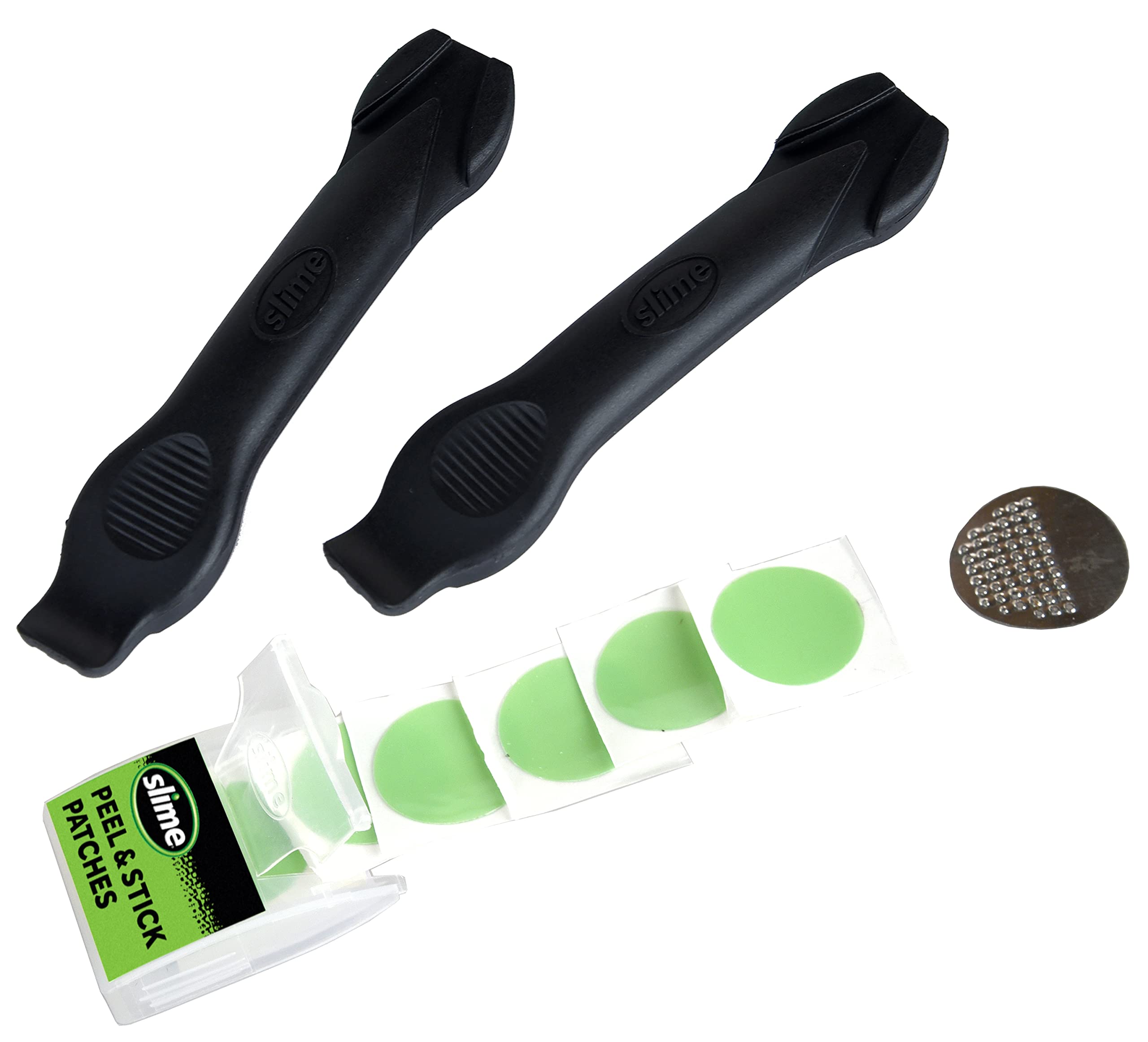 Slime 20483 SKABS Bike Tire Repair Kit - 10 Peel-and-Stick Patches with 3 Tire Levers for Quick Flat Fix | Perfect for Mountain Bikes, Road Bikes & Commuter Bicycles