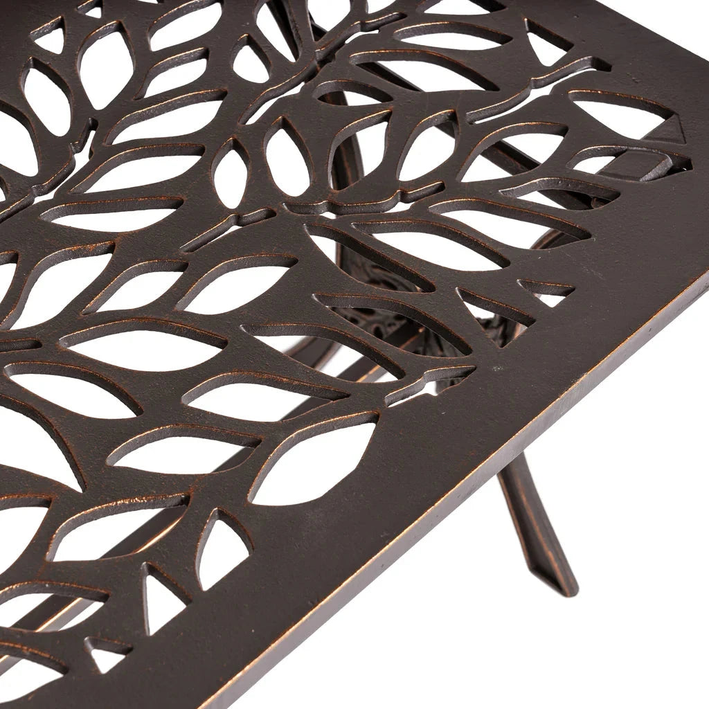 Outdoor Flora Coffee Table - Rustic Wooden Patio Furniture for Garden, Deck, and Backyard - Perfect for Relaxing & Entertaining